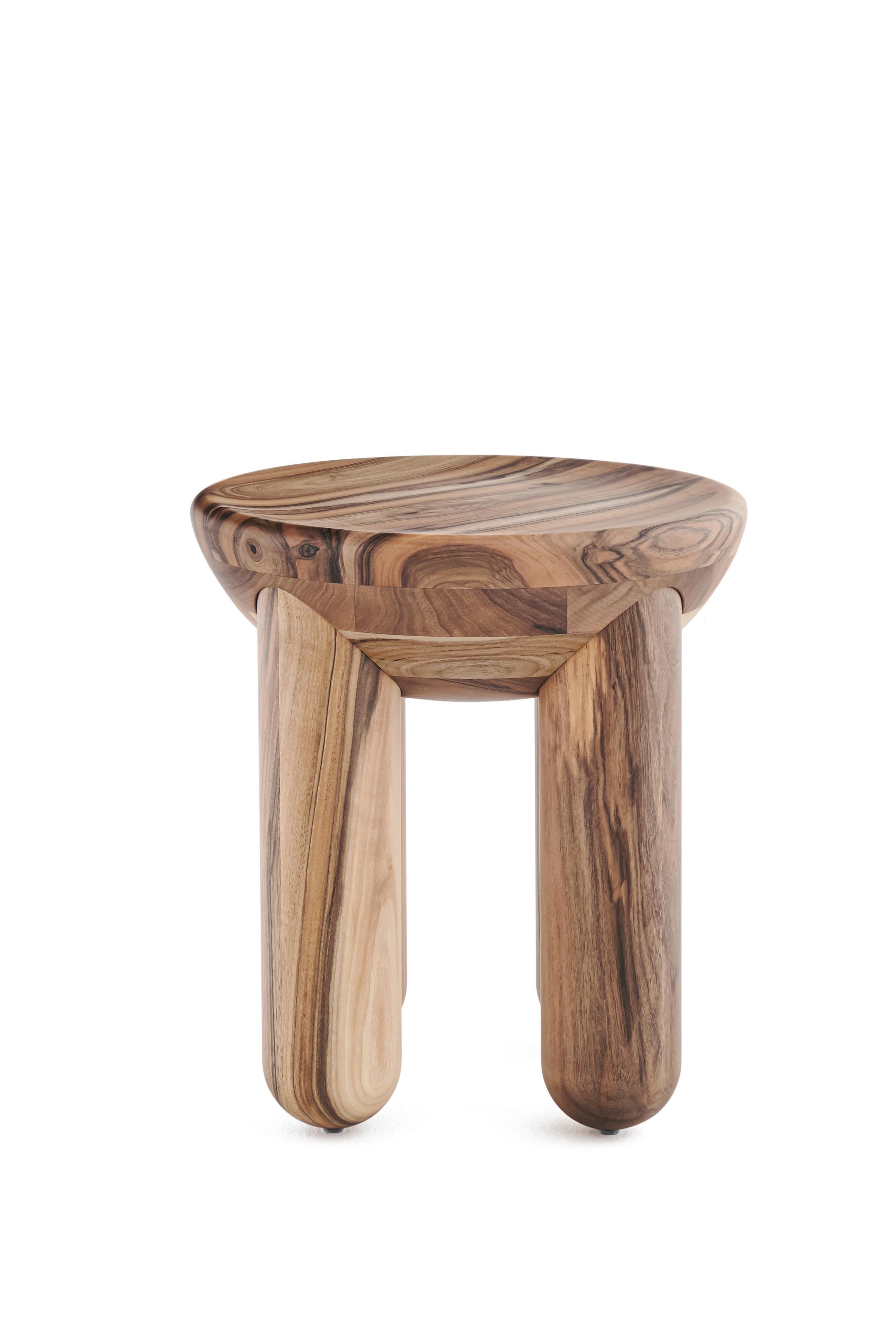Organic Modern Contemporary Wooden Coffee or Side Table 'Freyja 3' by Noom, Walnut For Sale
