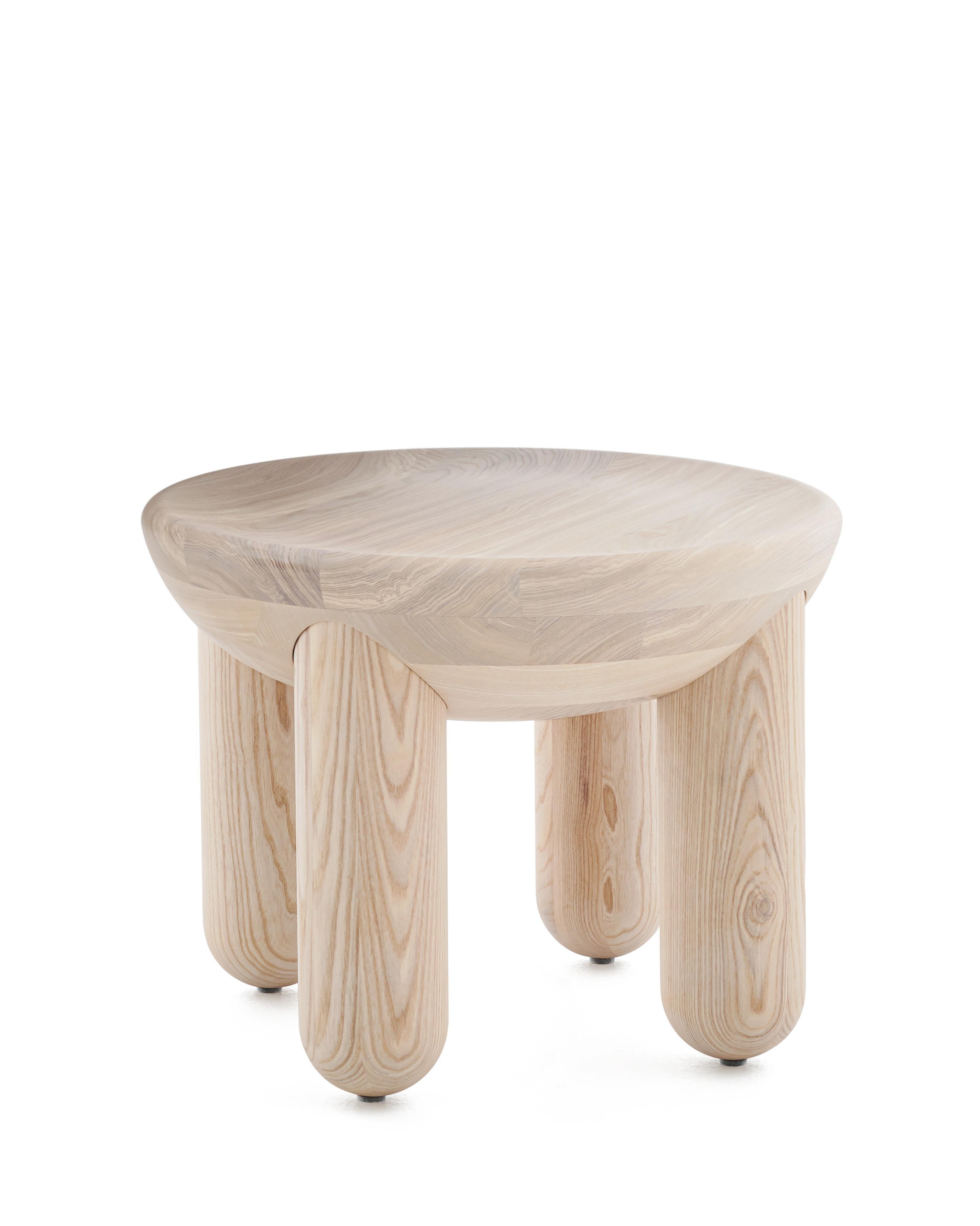 Organic Modern Contemporary Wooden Coffee Table 'Freyja 2' by Noom, Natural Ash For Sale