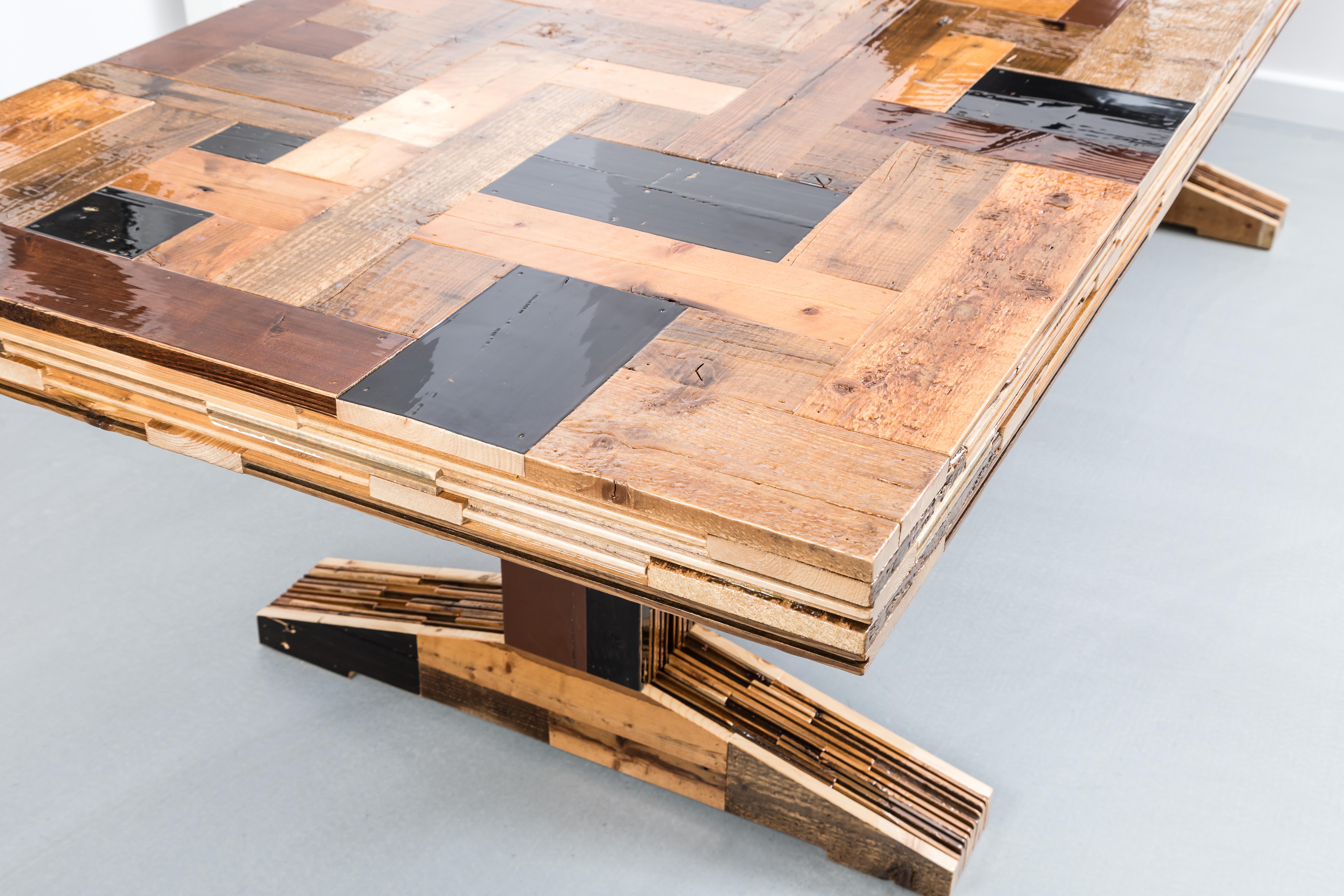 Modern Wooden Dining Table, Waste Table in Scrapwood by Piet Hein Eek For Sale 4