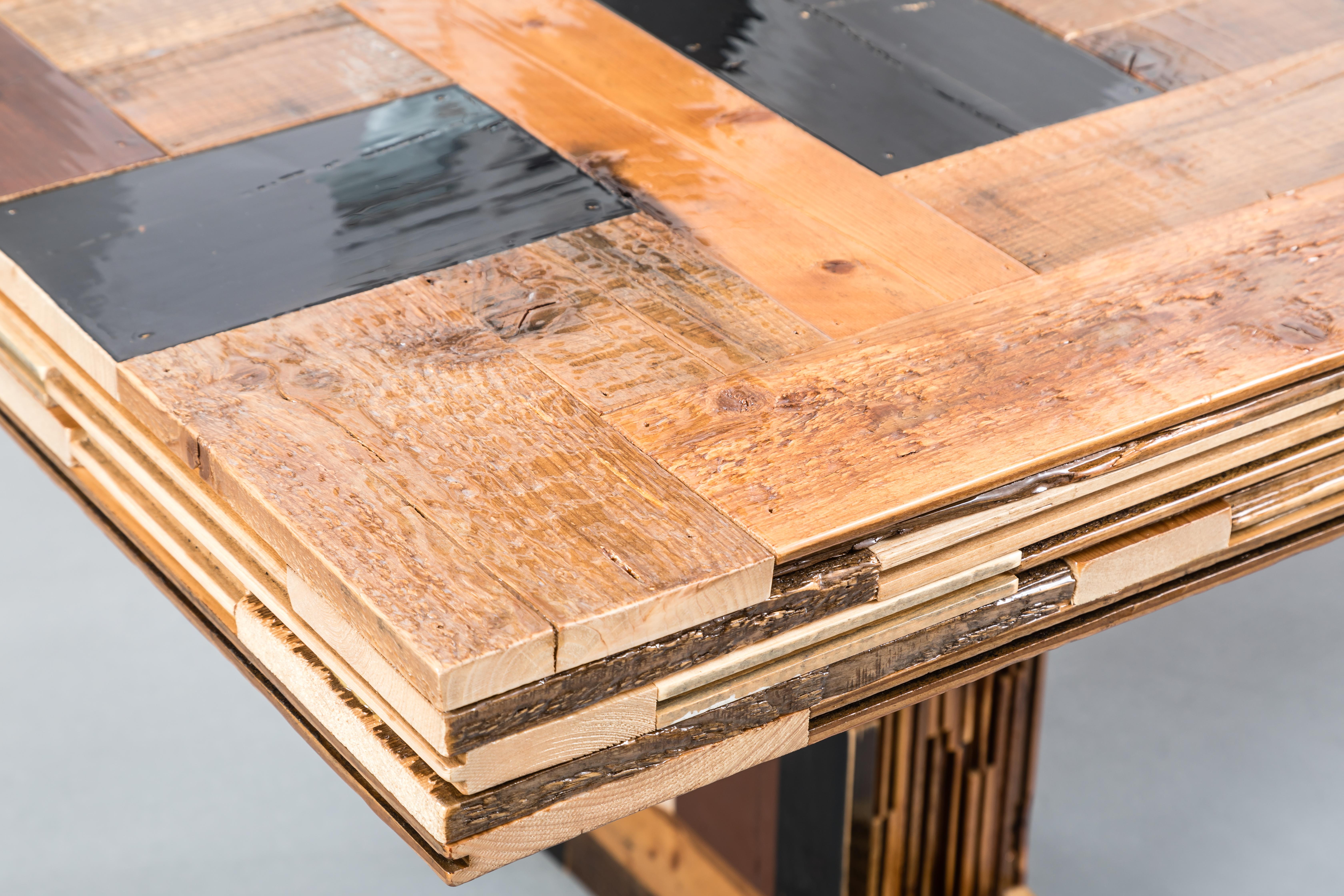 Modern Wooden Dining Table, Waste Table in Scrapwood by Piet Hein Eek In New Condition For Sale In Warsaw, PL
