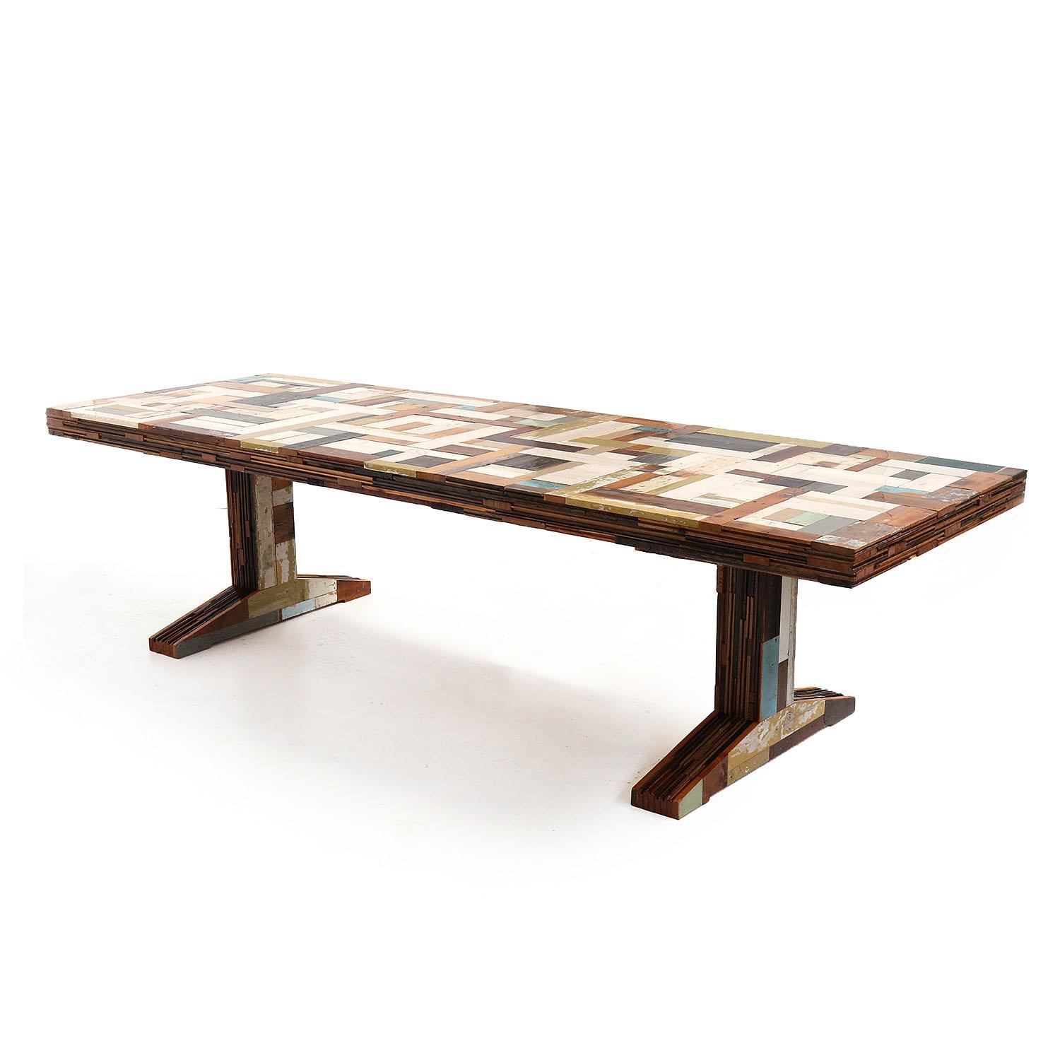 Dutch Modern Wooden Dining Table, Waste Table in Scrapwood by Piet Hein Eek For Sale