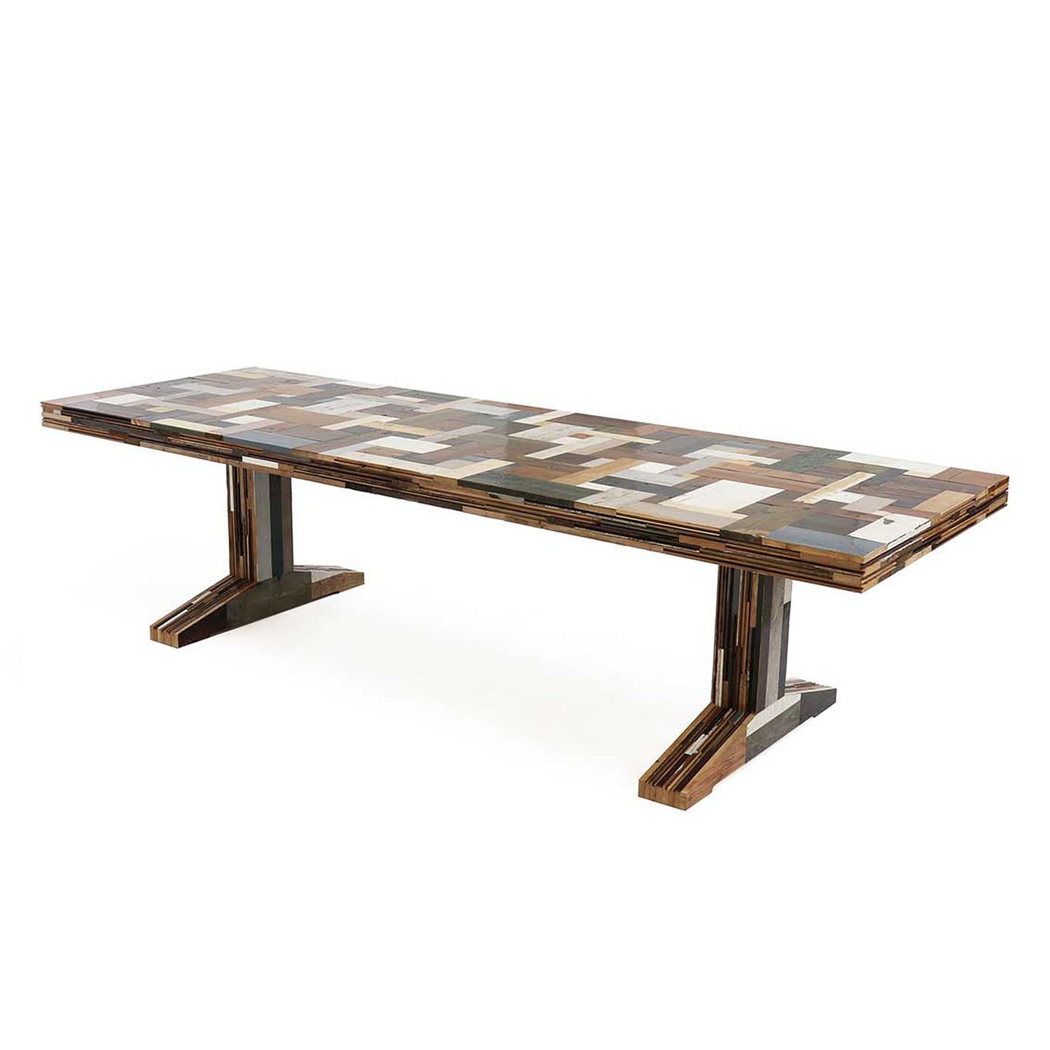 Modern Wooden Dining Table, Waste Table in Scrapwood by Piet Hein Eek In New Condition For Sale In Warsaw, PL