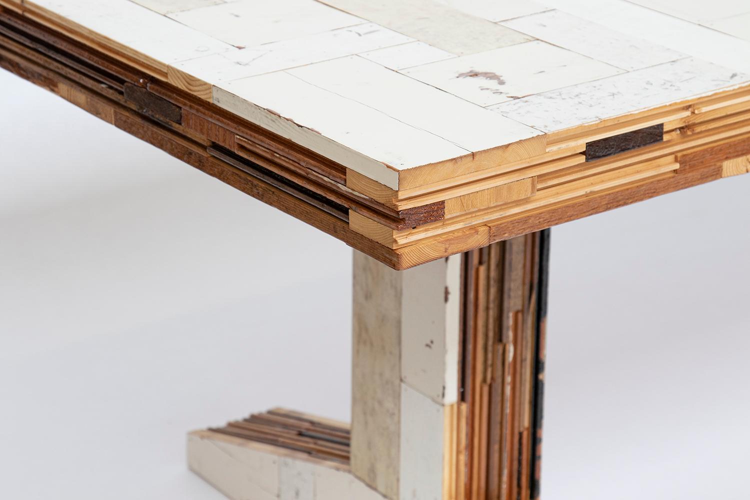 Scrap Wood Modern Wooden Dining Table, Waste Table in Scrapwood by Piet Hein Eek For Sale