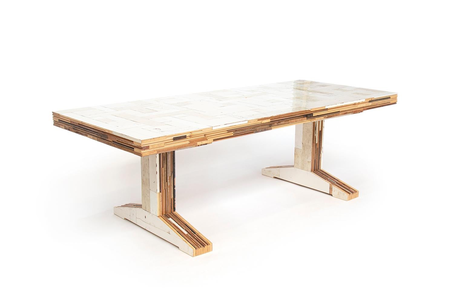 Modern Wooden Dining Table, Waste Table in Scrapwood by Piet Hein Eek For Sale 1