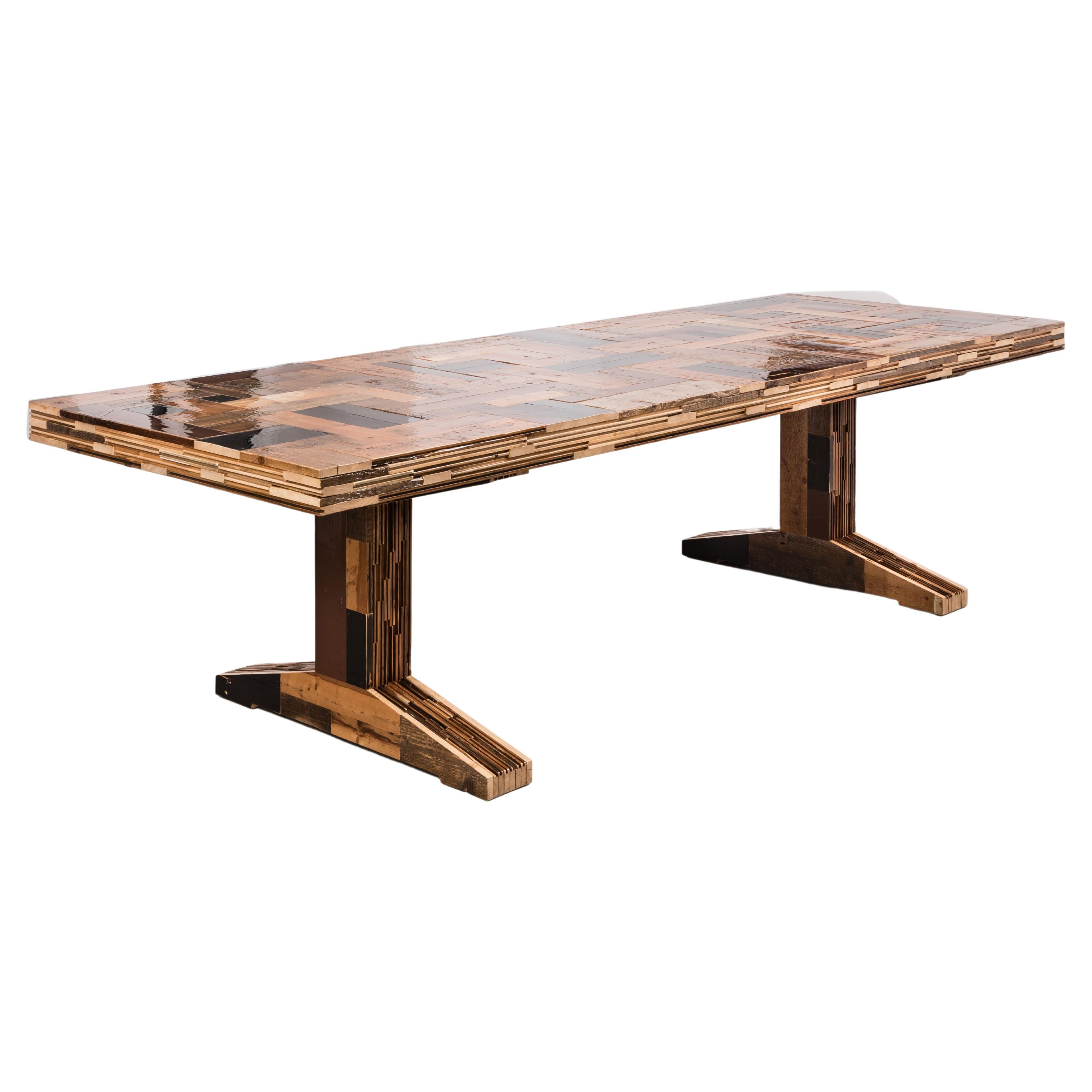 Modern Wooden Dining Table, Waste Table in Scrapwood by Piet Hein Eek For Sale