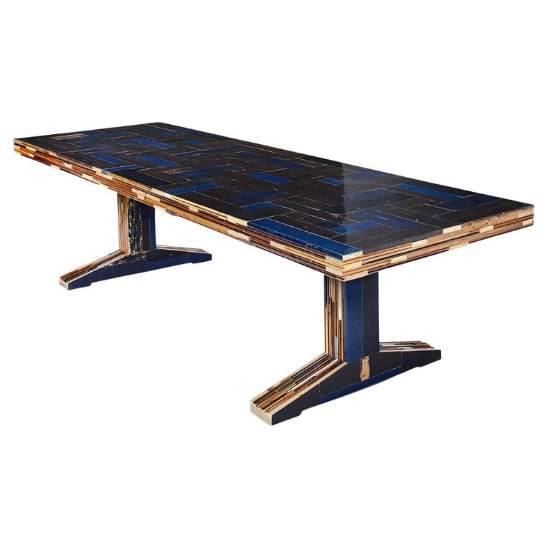 Modern Wooden Dining Table, Waste Table in Scrapwood by Piet Hein Eek
