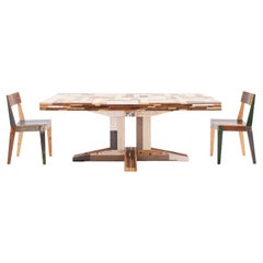 Modern Wooden Dining Table, Waste Table in Scrapwood by Piet Hein Eek