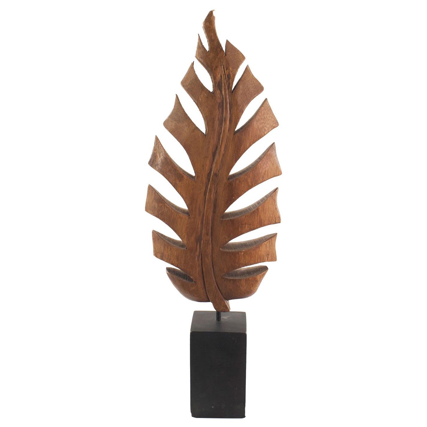 Contemporary Wooden Leaf Sculpture
