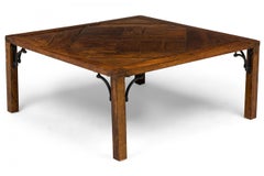 Contemporary Wooden Parquetry Floor Tile Coffee Table