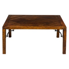 Contemporary Wooden Parquetry Floor Tile Coffee Table