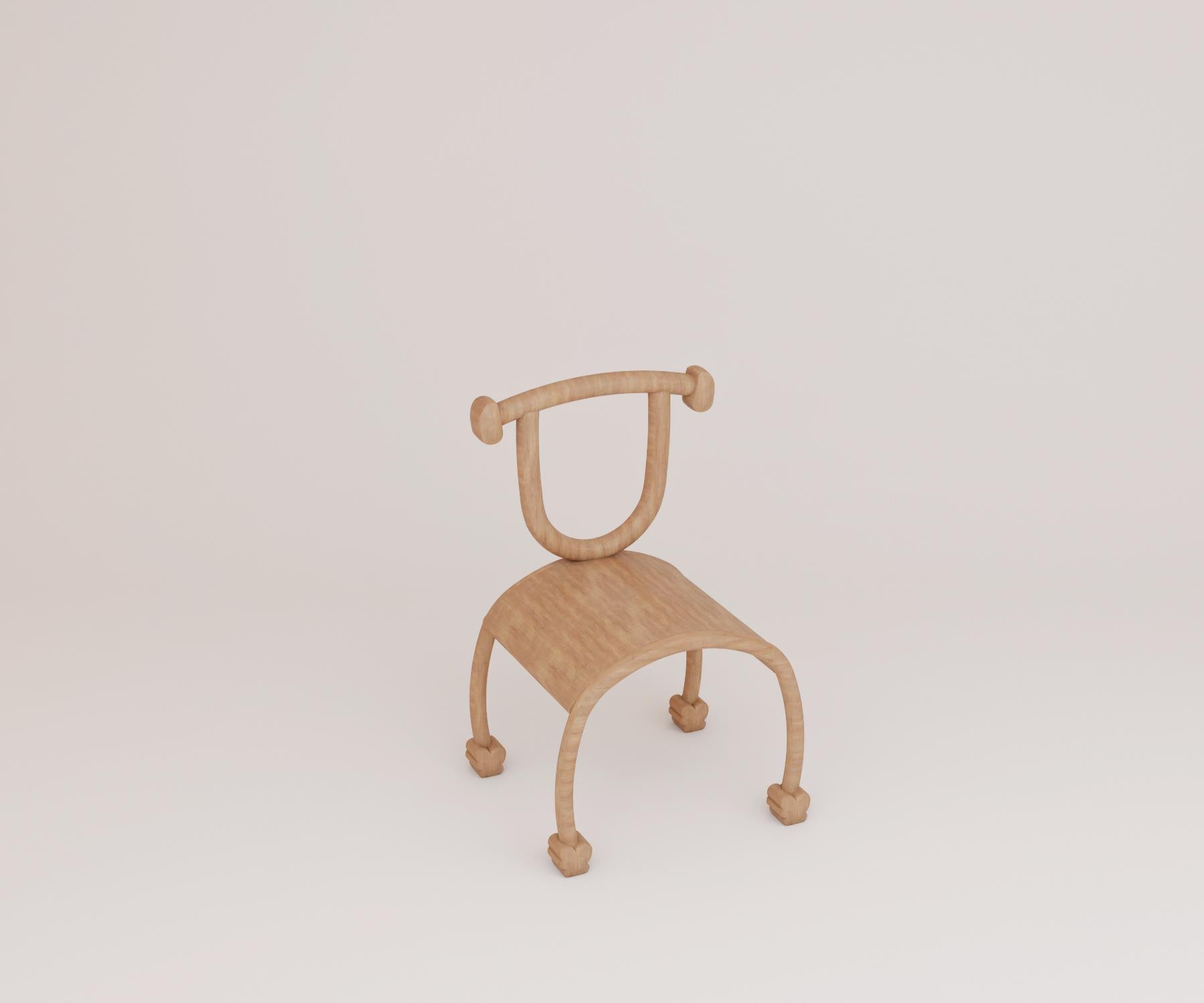 Modern Contemporary Wooden Smile Chair by Rejo Studio For Sale