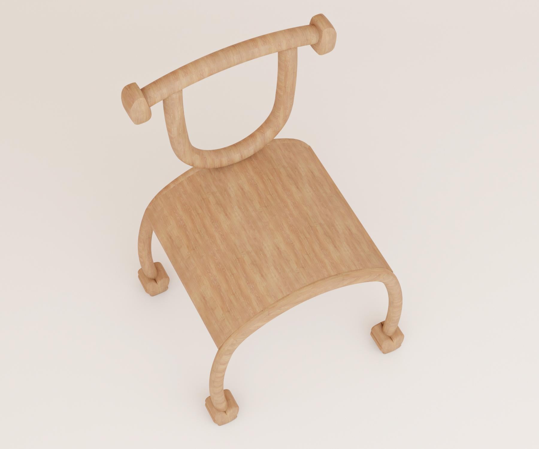 Saudi Arabian Contemporary Wooden Smile Chair by Rejo Studio For Sale
