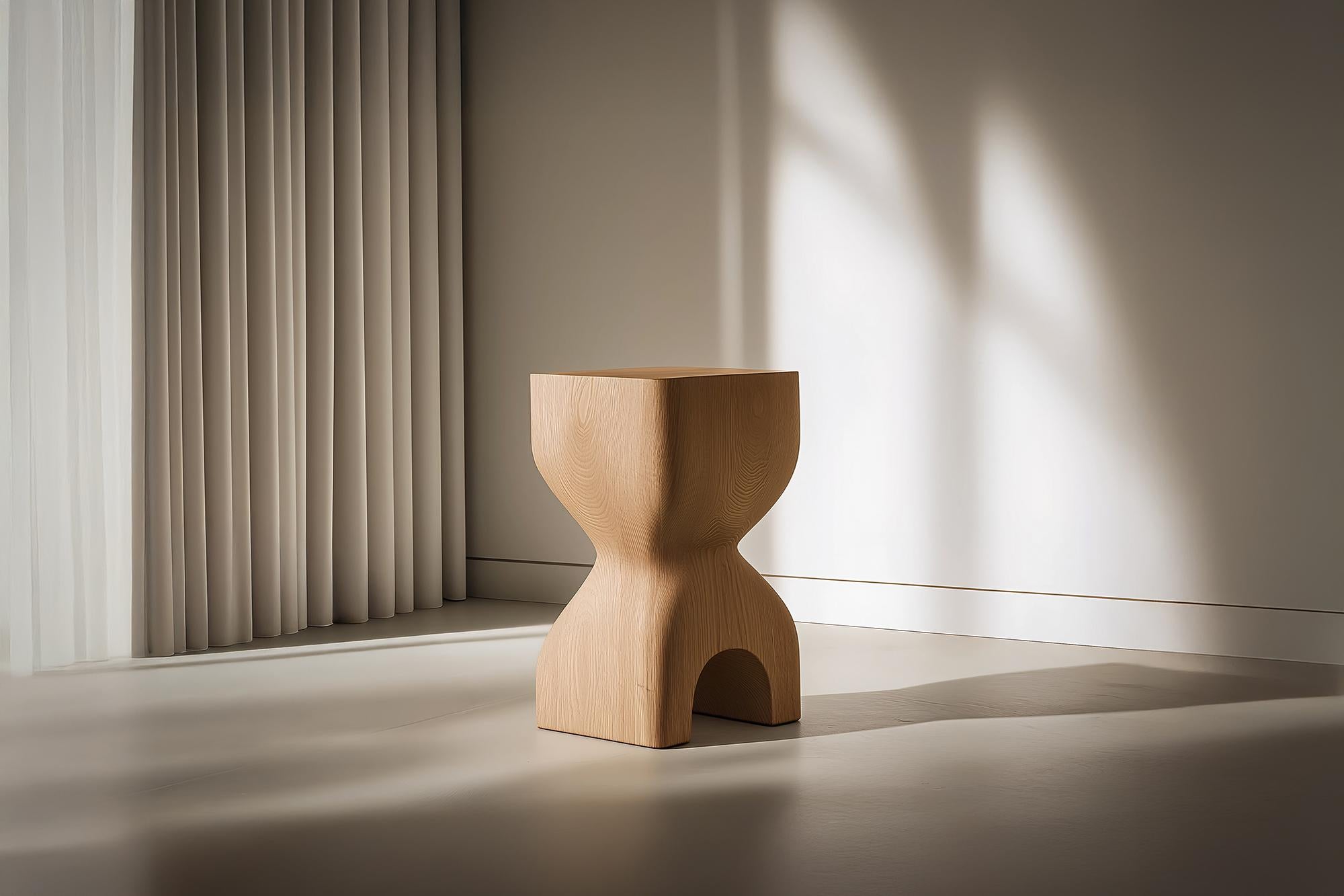 Mid-Century Modern Contemporary Wooden Socle No52 Side Table, Joel Escalona Design For Sale