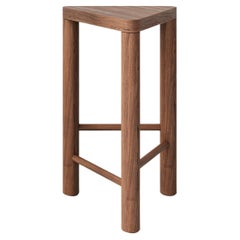 Contemporary Wooden Stool 'Anyday' by Oitoproducts, Brown