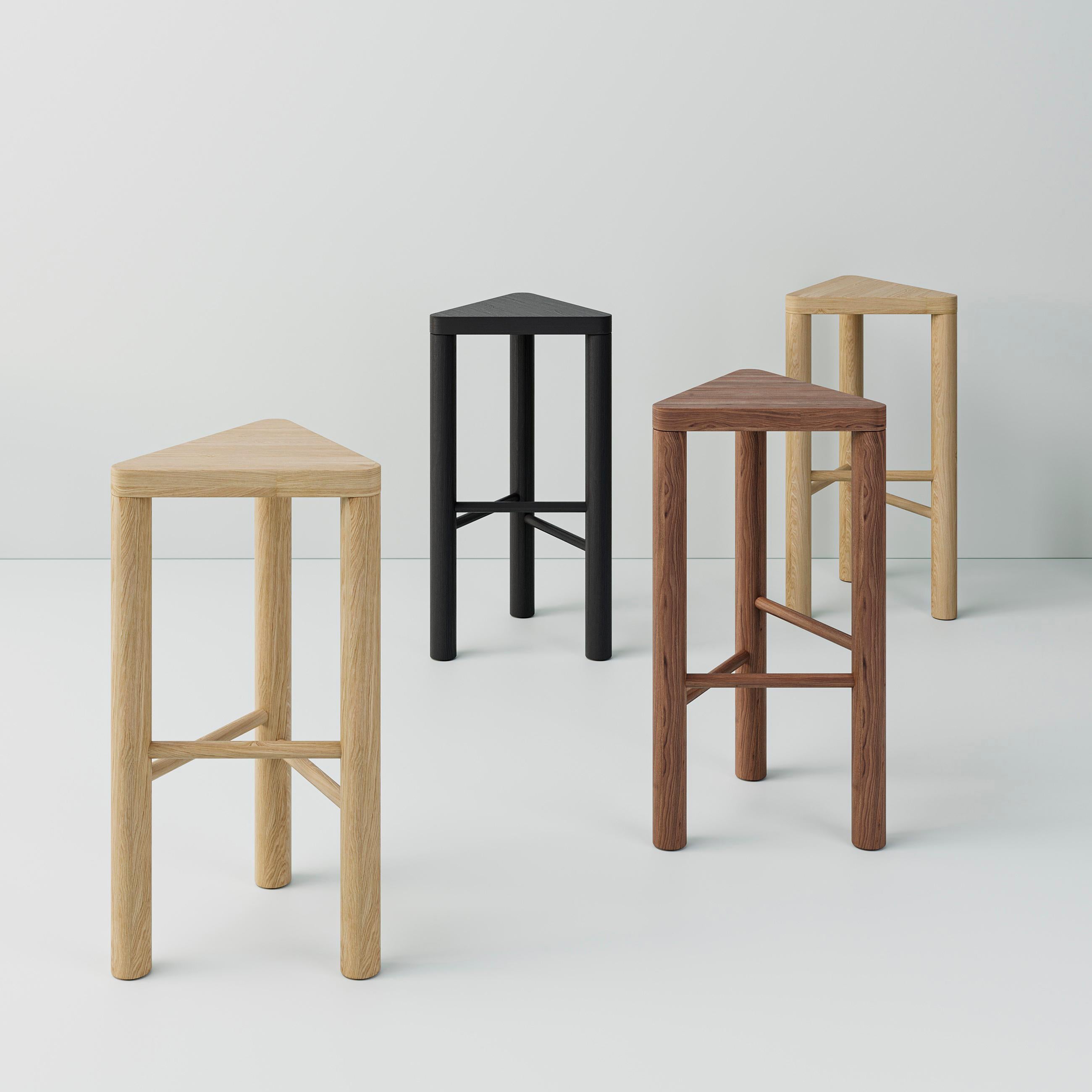Organic Modern Contemporary Wooden Stool 'Anyday' by Oitoproducts, Natural