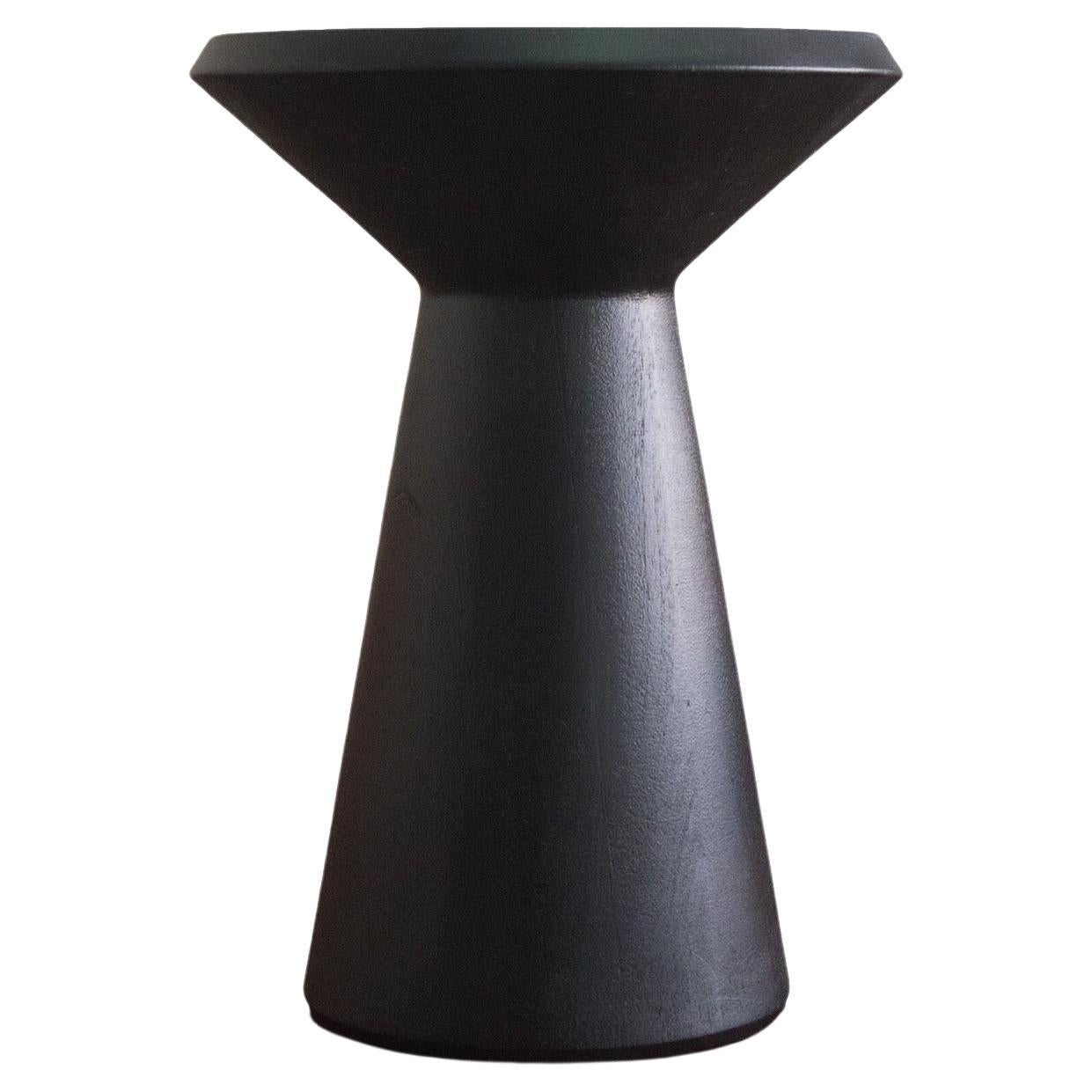 Contemporary Wooden Stool by CarmWorks, Black Wood