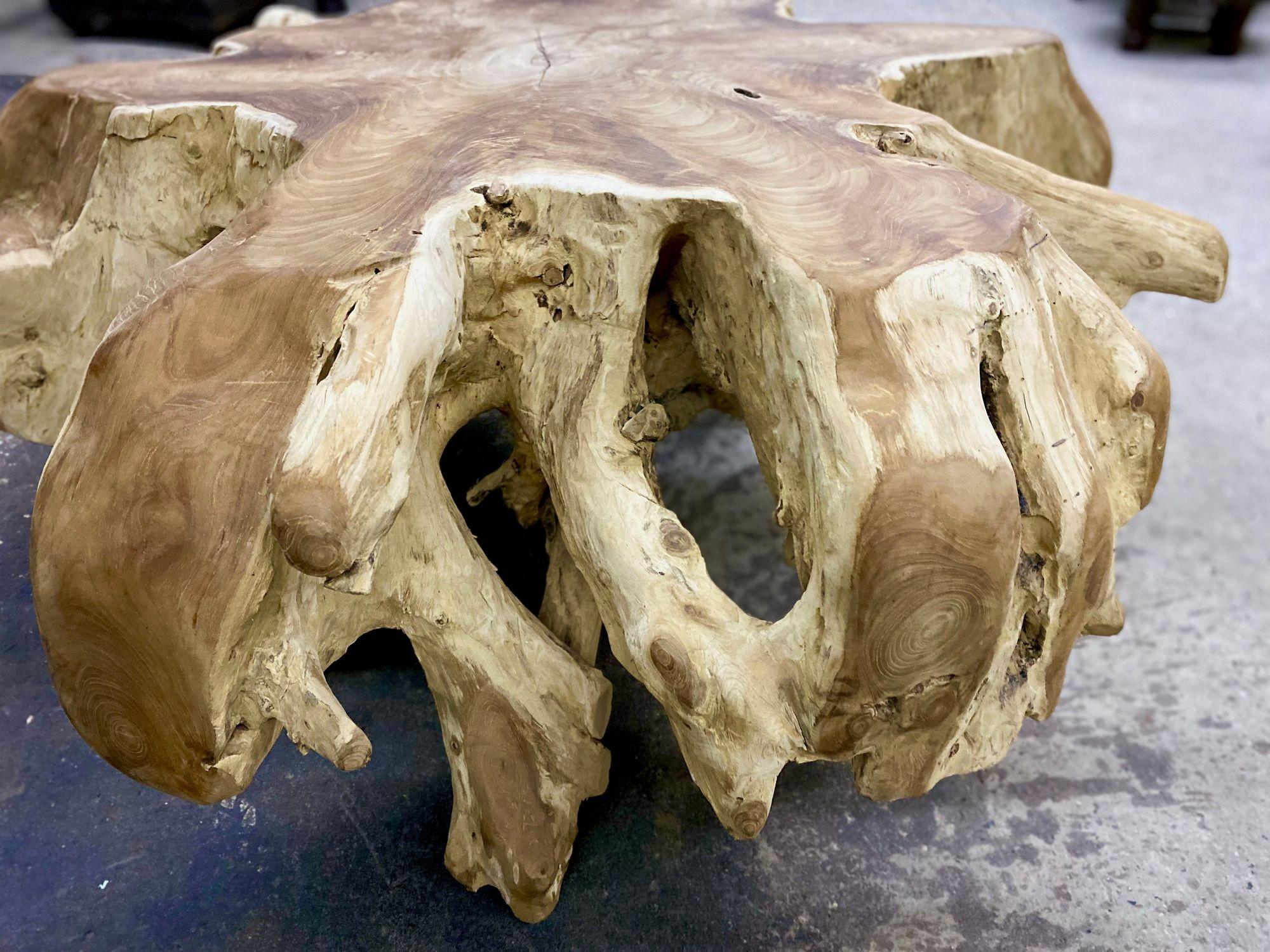 Contemporary Wooden Teak Root Coffee Table, Organic Modern, IDN 2024 For Sale 2