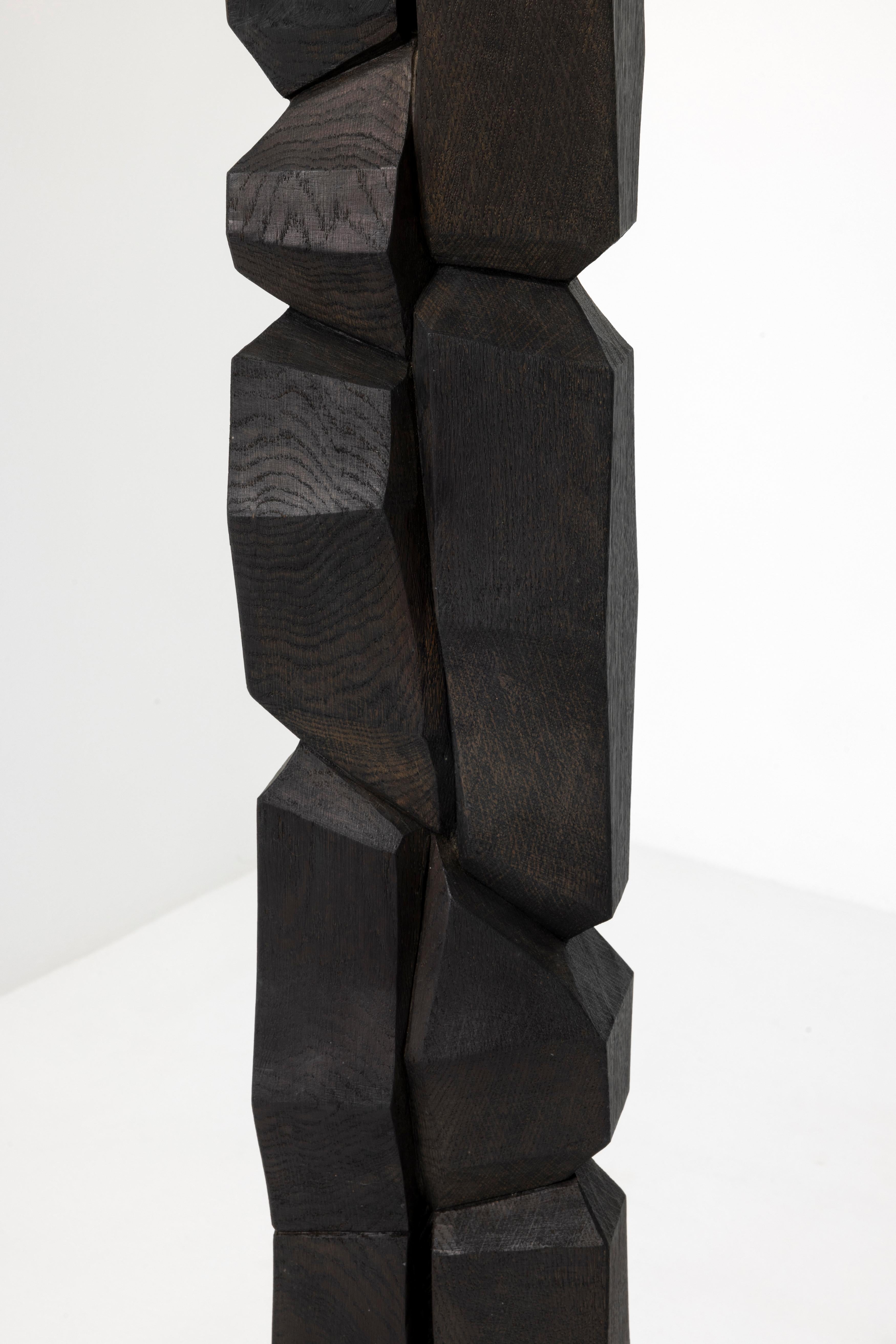 Contemporary Wooden Totem Sculpture by Bertrand Créac'h, France For Sale 5