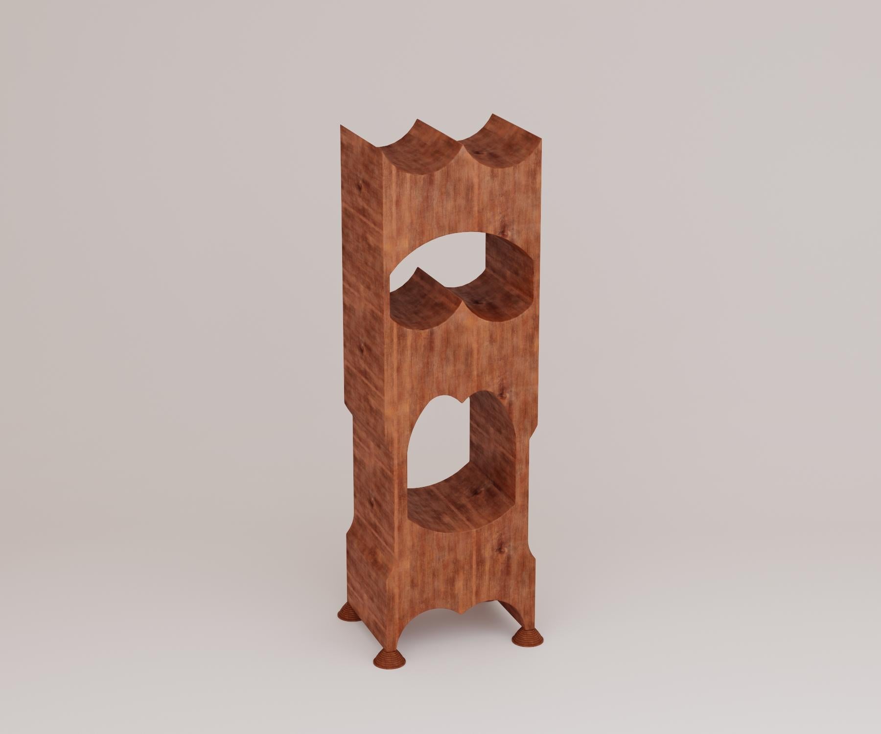 Saudi Arabian Contemporary Wooden Two Eyes Bookcase by Rejo Studio For Sale