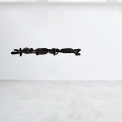 Contemporary Wool Black Tapestry with Modern Shapes, Opus Lxix by Mira Sohlen