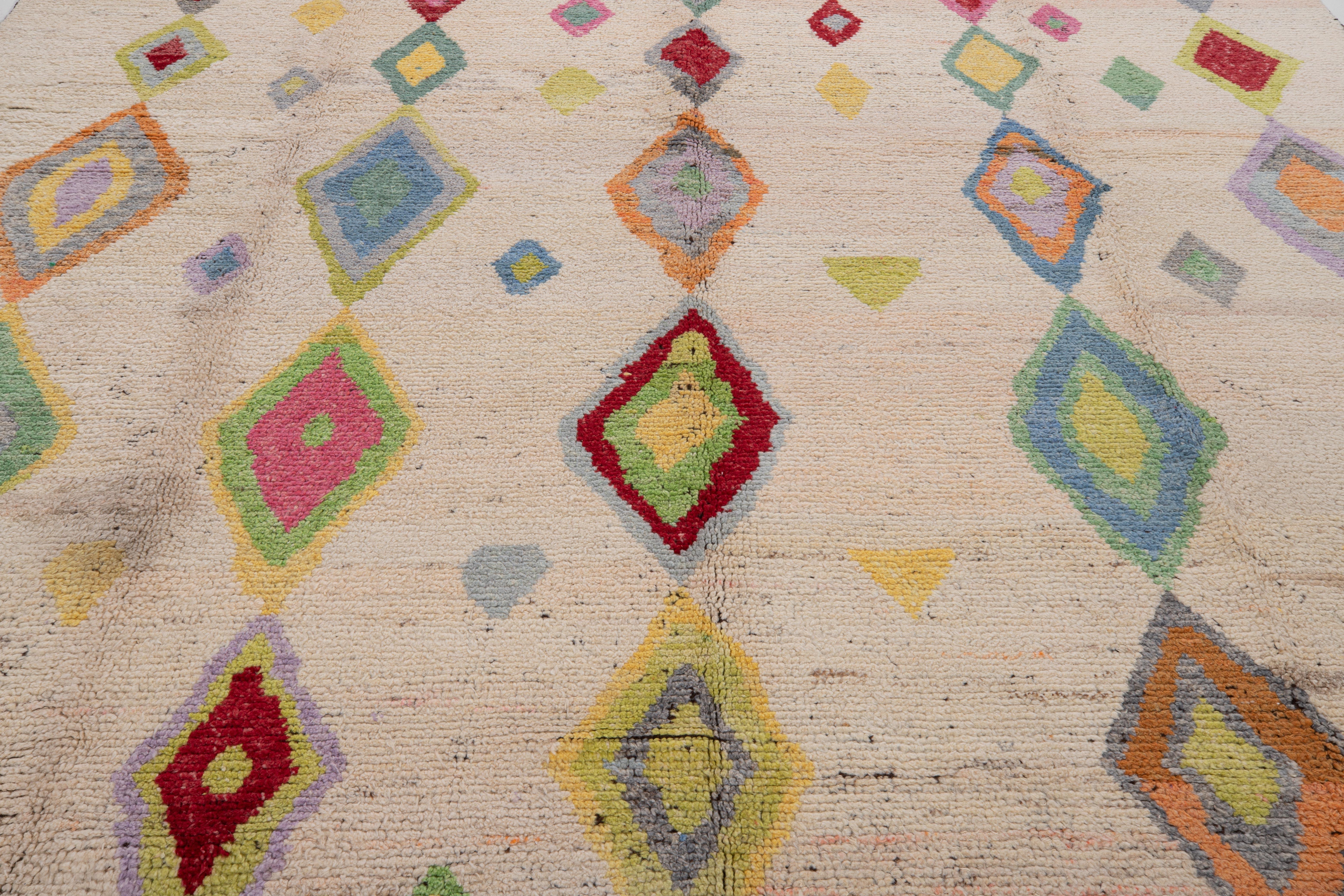 Contemporary Wool Colourful Turkish Rug For Sale 1