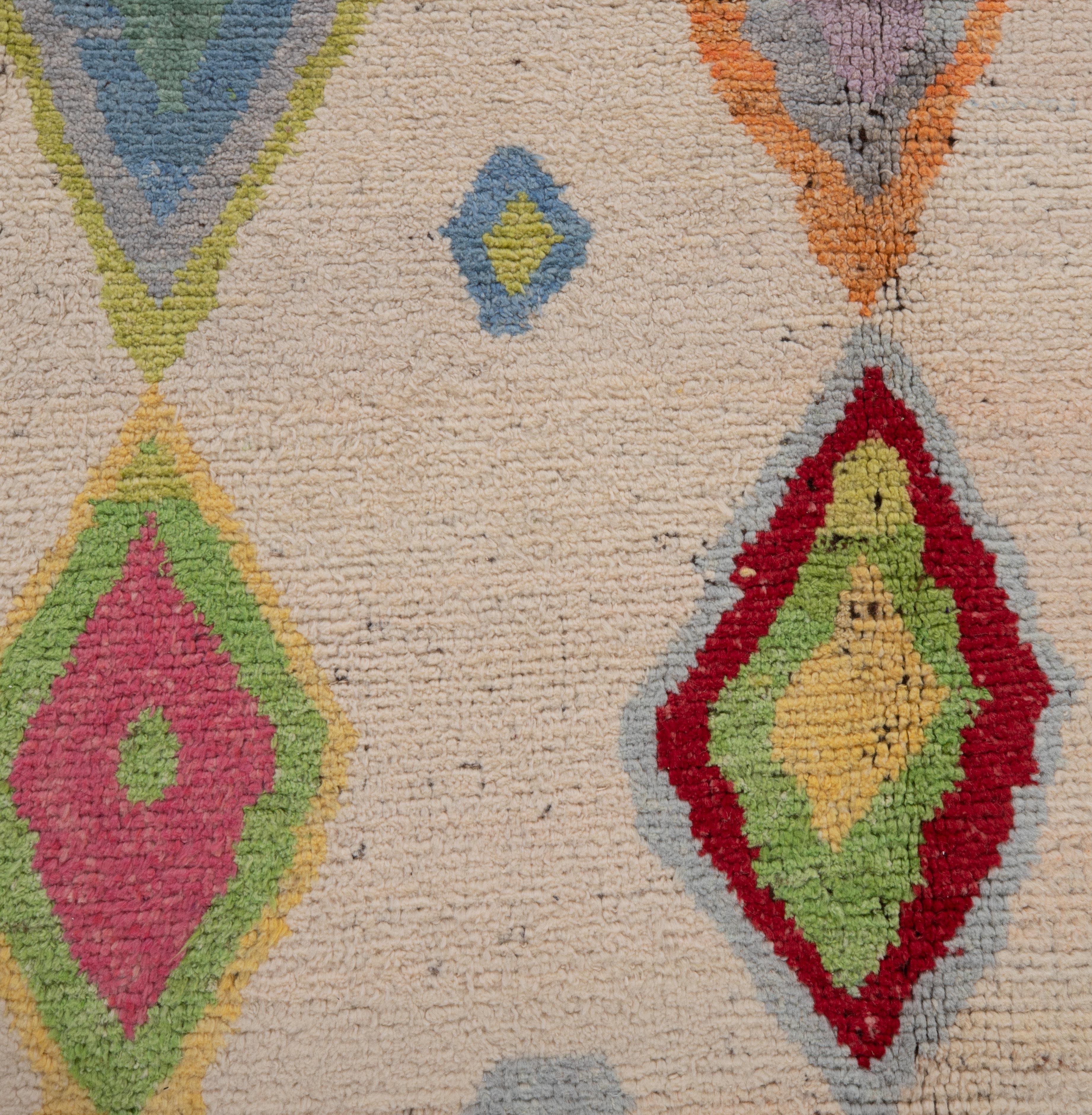 Contemporary Wool Colourful Turkish Rug For Sale 4