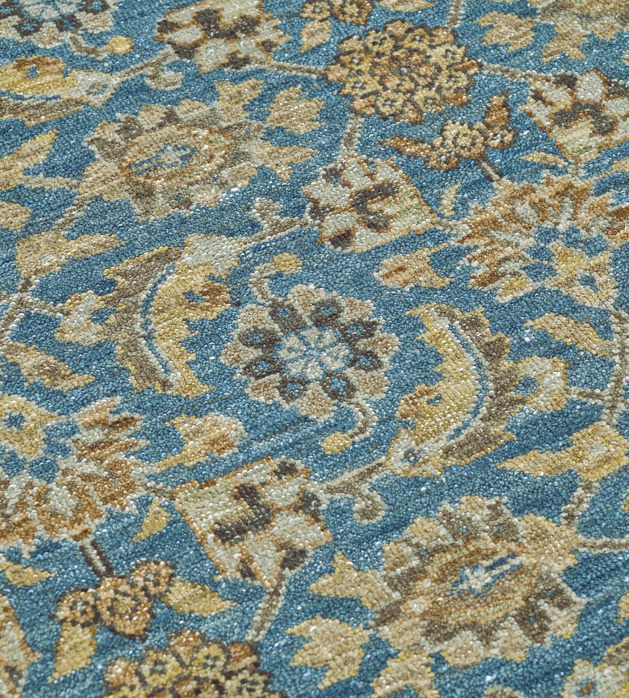 Tappeto contemporaneo in lana intrecciata a mano di ispirazione Tabriz blu In condizioni Nuovo in vendita a West Hollywood, CA
