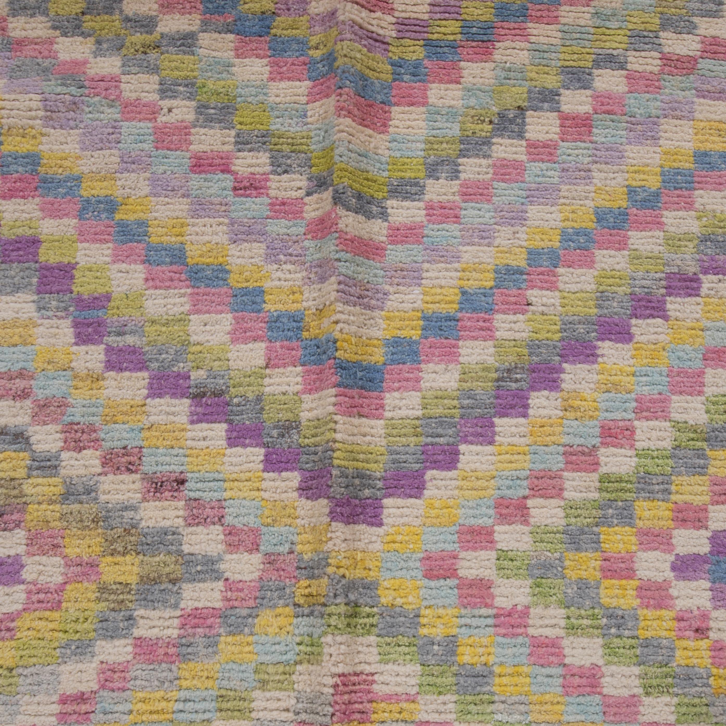 Contemporary Wool Pastel Turkish Rug For Sale 6