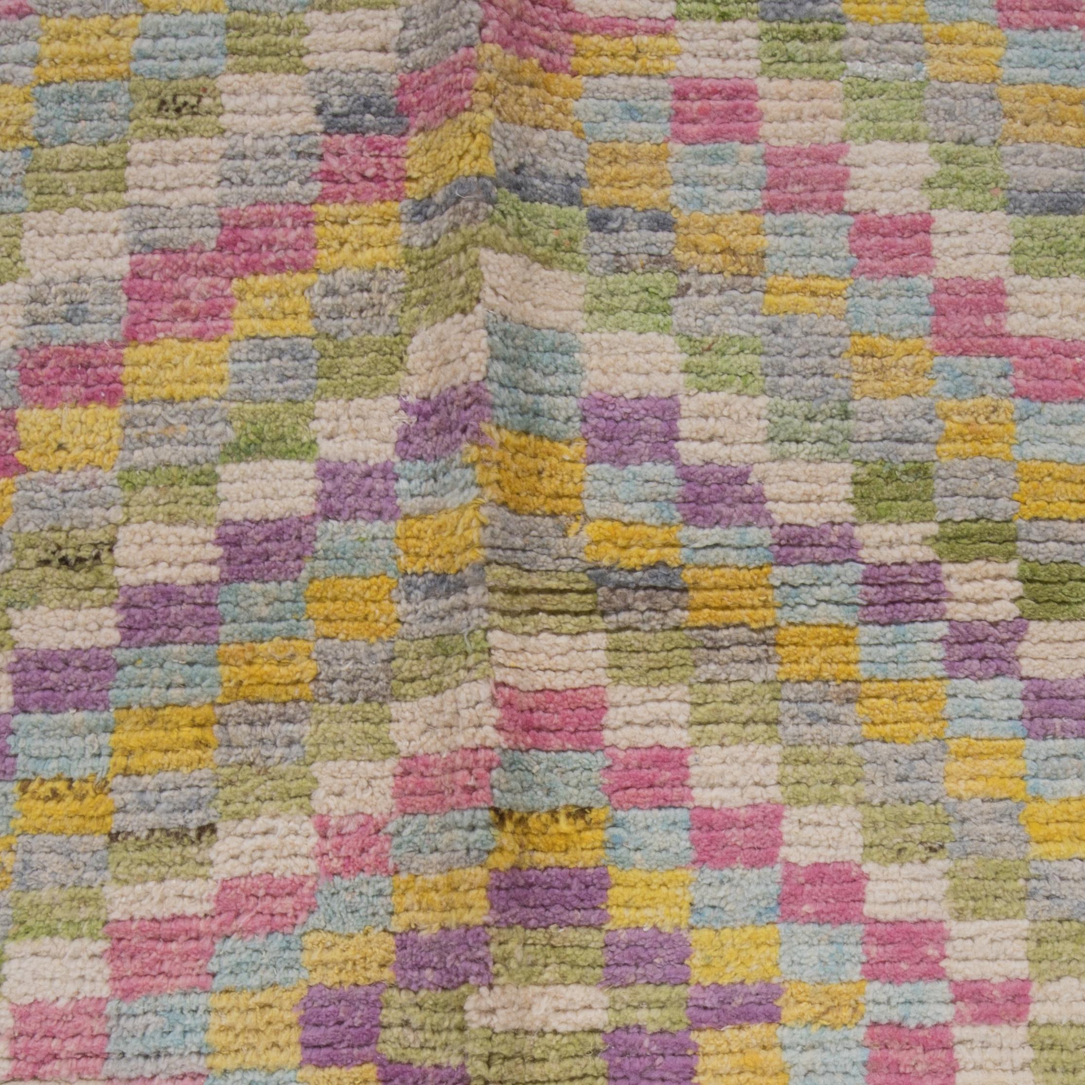 Contemporary Wool Pastel Turkish Rug For Sale 4