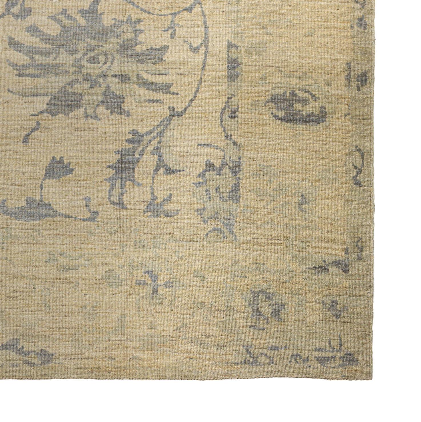 Zeitgenössischer Wollteppich, 9 ft × 11 ft , Beige und Soft Gray im Zustand „Gut“ im Angebot in Dallas, TX