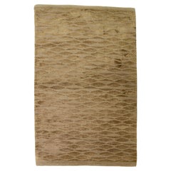 Contemporary Wool Rug In Tan With Geometric Design