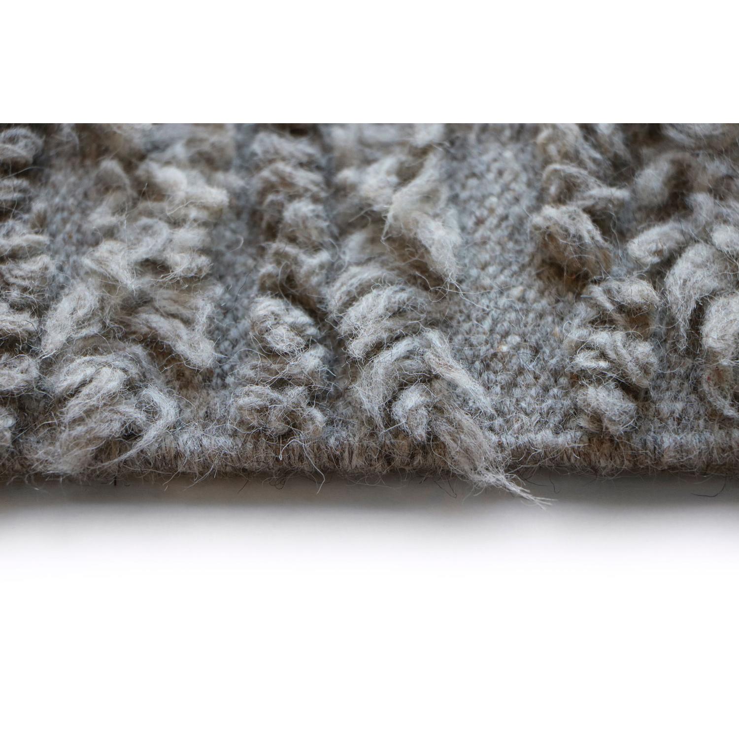 Hand-Woven 21st Cent Nature Inspired Grey Wool Rug by Deanna Comellini In Stock 105x200 cm For Sale