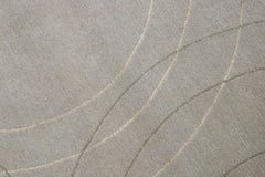 Hand-Knotted Contemporary Wool & Silk Rug, Gray, Organic Modern, Nepal
