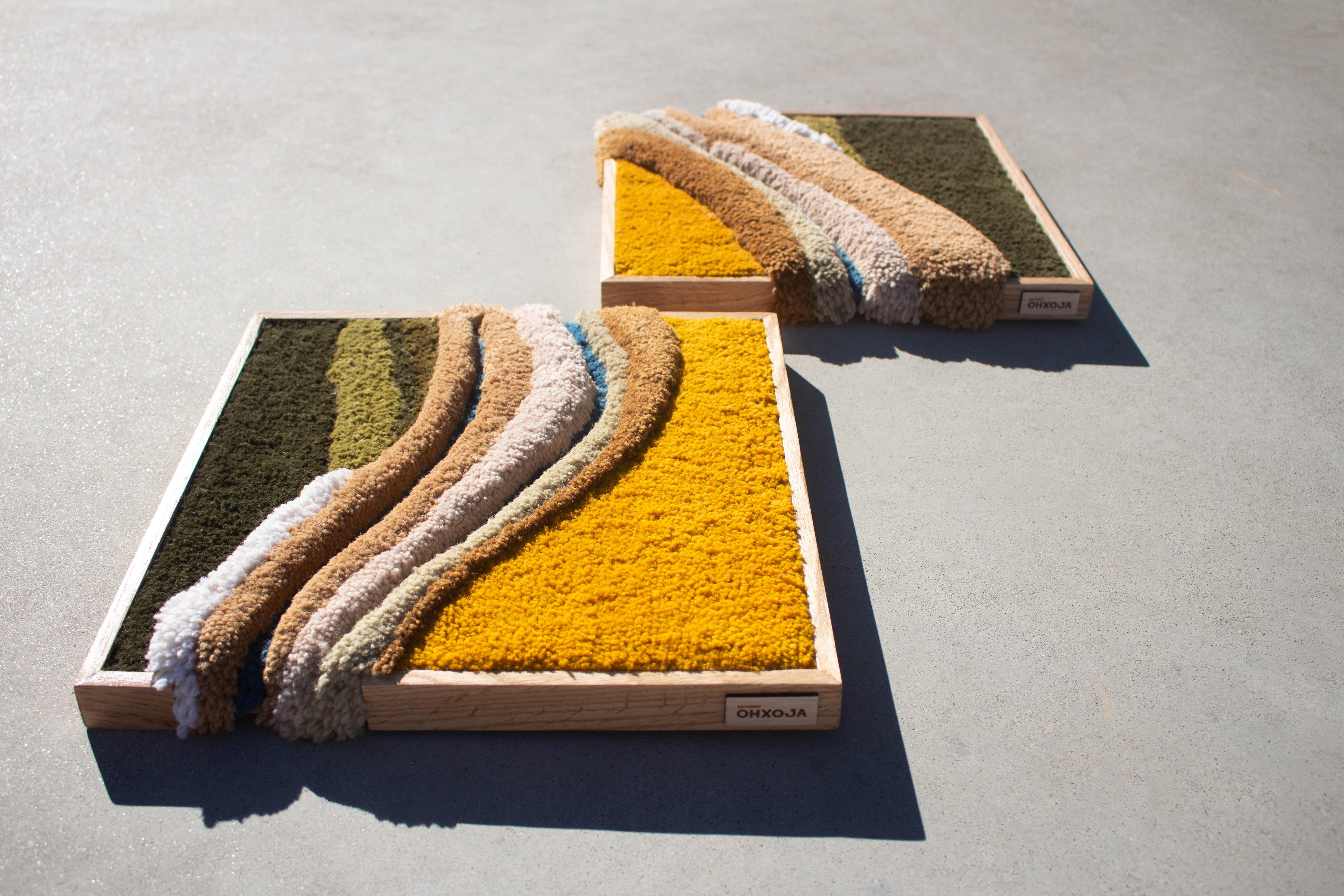 Contemporary wool tapestry duo, Wandkunst, Faserkunst, Textilkunst von Ohxoja im Angebot 1