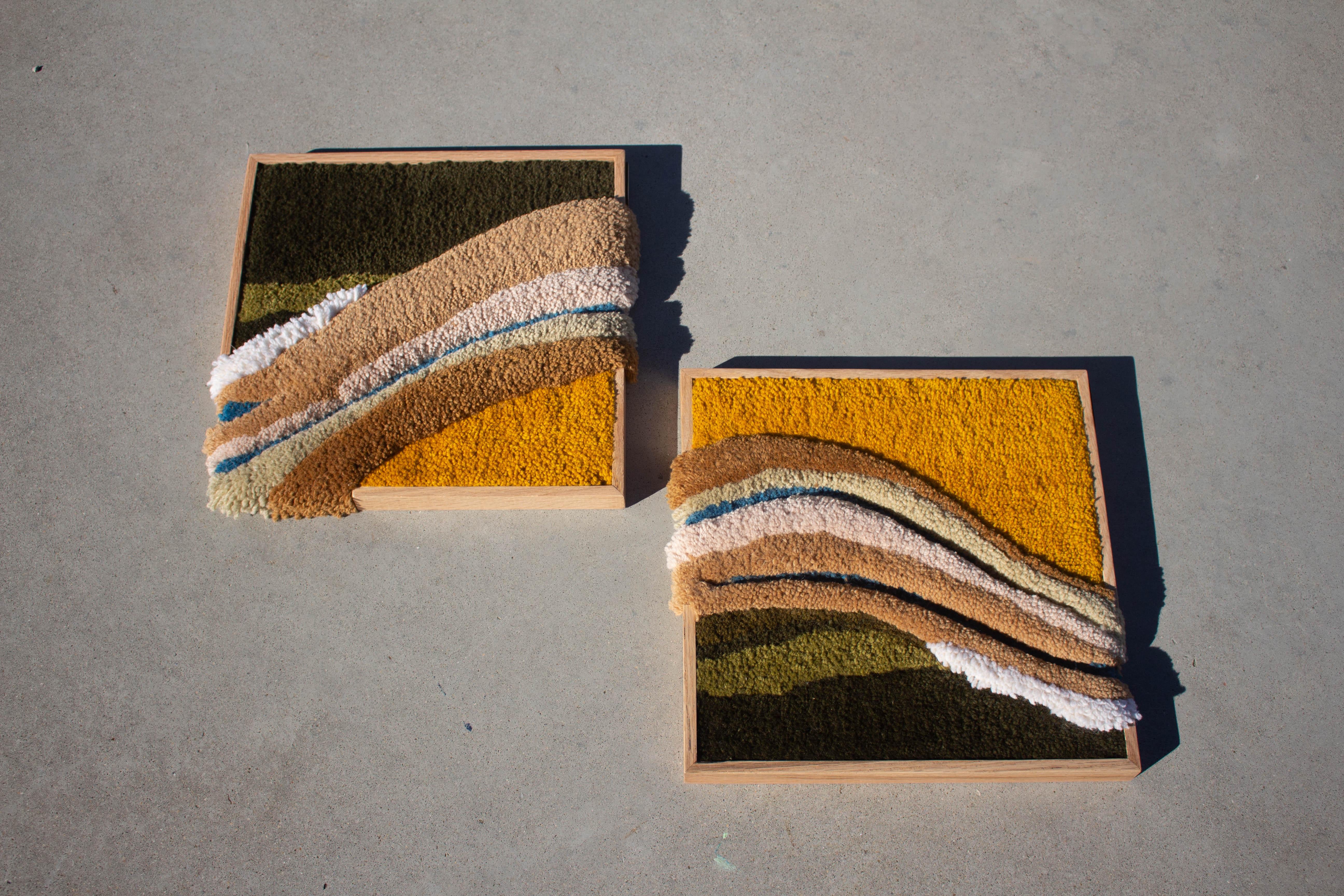 Contemporary wool tapestry duo, Wandkunst, Faserkunst, Textilkunst von Ohxoja im Angebot 2