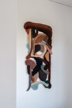 Contemporary Wool Wall Tapestry with Modern Shapes, Opus LIX by Mira Sohlen