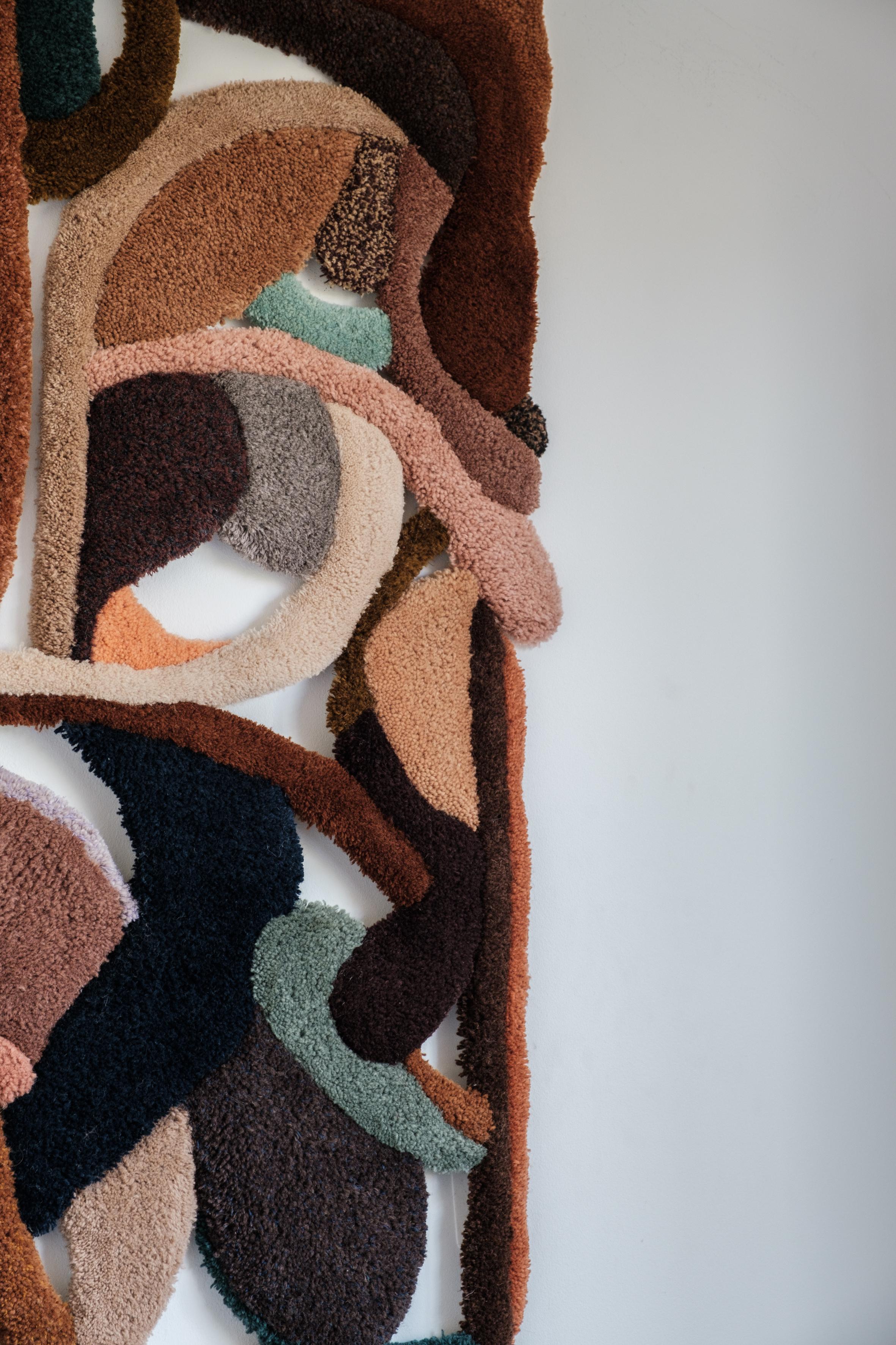 Zeitgenössischer Wandteppich aus Wolle mit modernen Formen, Opus LIX von Mira Sohlen (21. Jahrhundert und zeitgenössisch) im Angebot