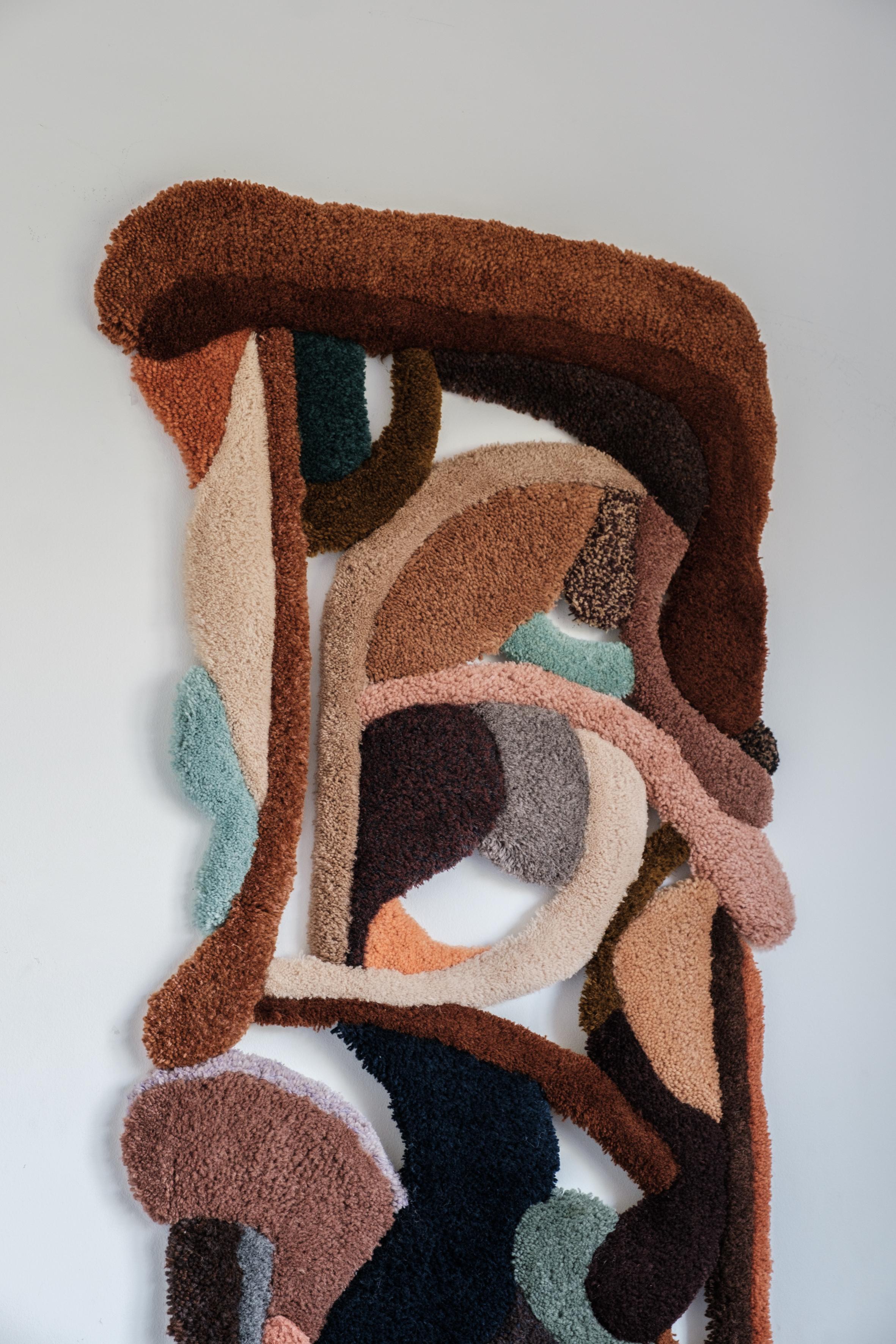 Zeitgenössischer Wandteppich aus Wolle mit modernen Formen, Opus LIX von Mira Sohlen im Angebot 2