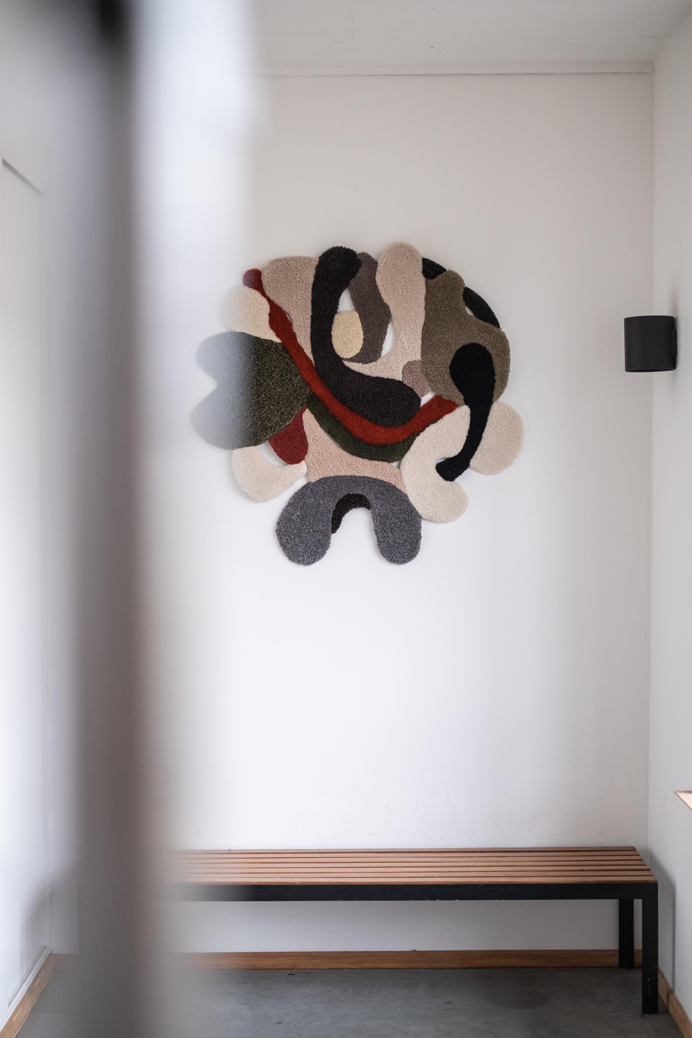 Zeitgenössischer Wandteppich aus Wolle mit modernen Formen, Opus XLI von Mira Sohlen (21. Jahrhundert und zeitgenössisch) im Angebot