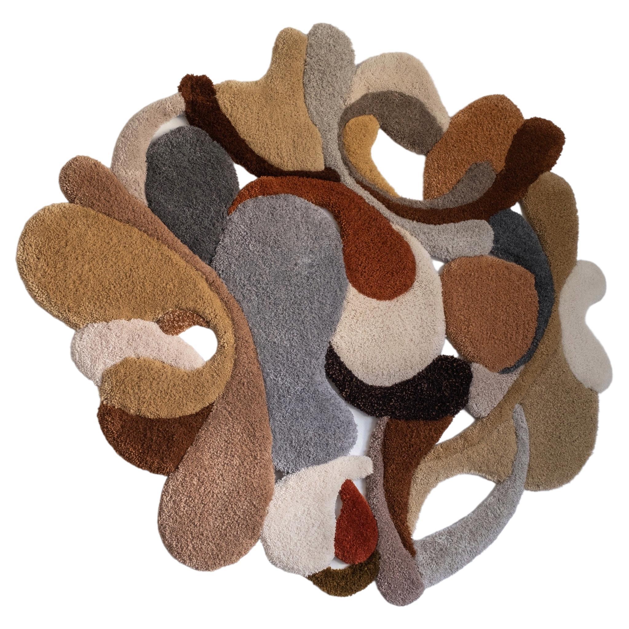 Contemporary wool wall tapestry with modern shapes - OPUS XLIII by Mira Sohlen For Sale