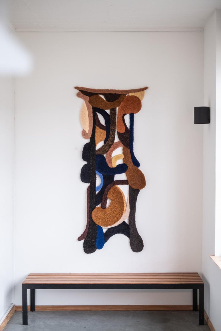 Contemporary Wool Wall Tapestry with Modern Shapes, Opus XLIV by Mira Sohlen at 1stDibs