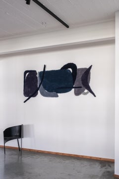 Contemporary Wool Wall Tapestry with Modern Shapes - OPUS XLIV by Mira Sohlen