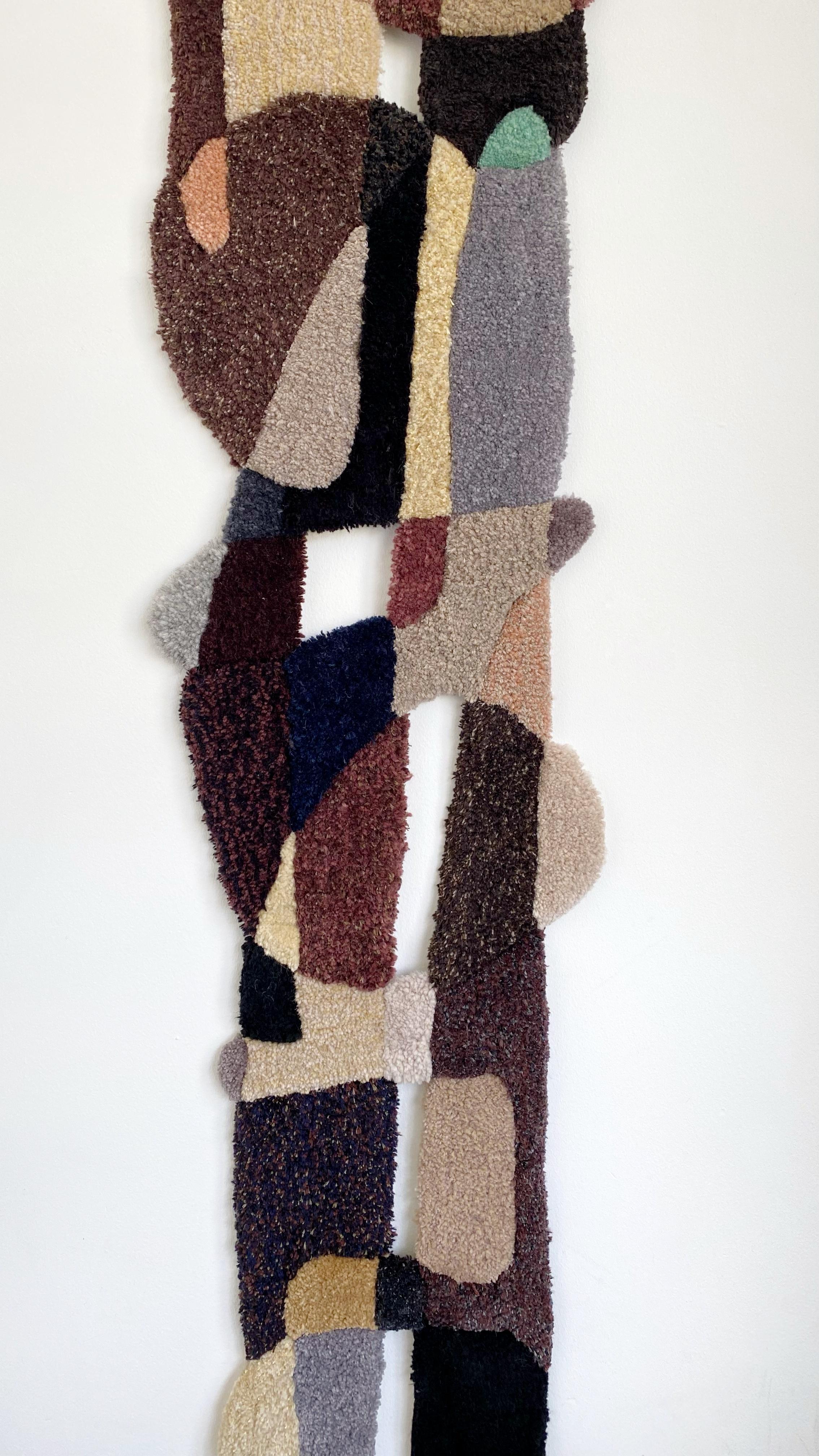 Zeitgenössischer Wandteppich aus Wolle mit modernen Formen - Opus XXVII von Mira Sohlen (Belgisch) im Angebot