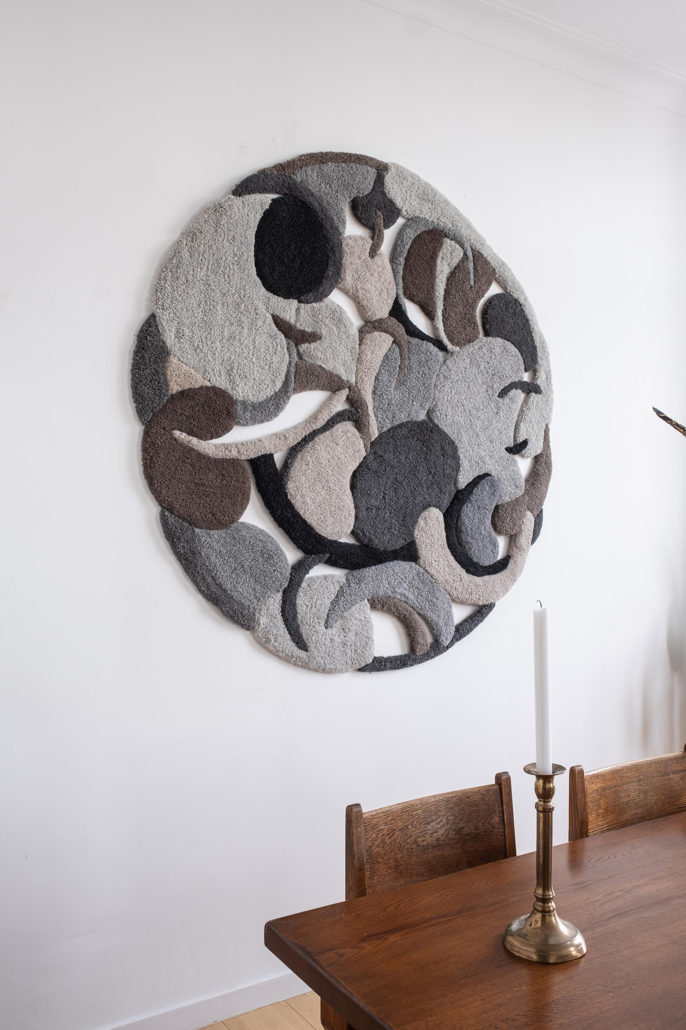 Zeitgenössischer Wandteppich aus Wolle mit Grüntönen, Opus LXXXI von Mira Sohlen im Angebot 2