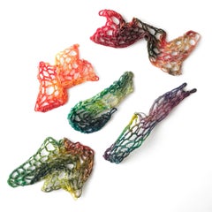 Contemporary Woven Archipeligo Wool Yarn Wall Sculpture by Kim Mesches