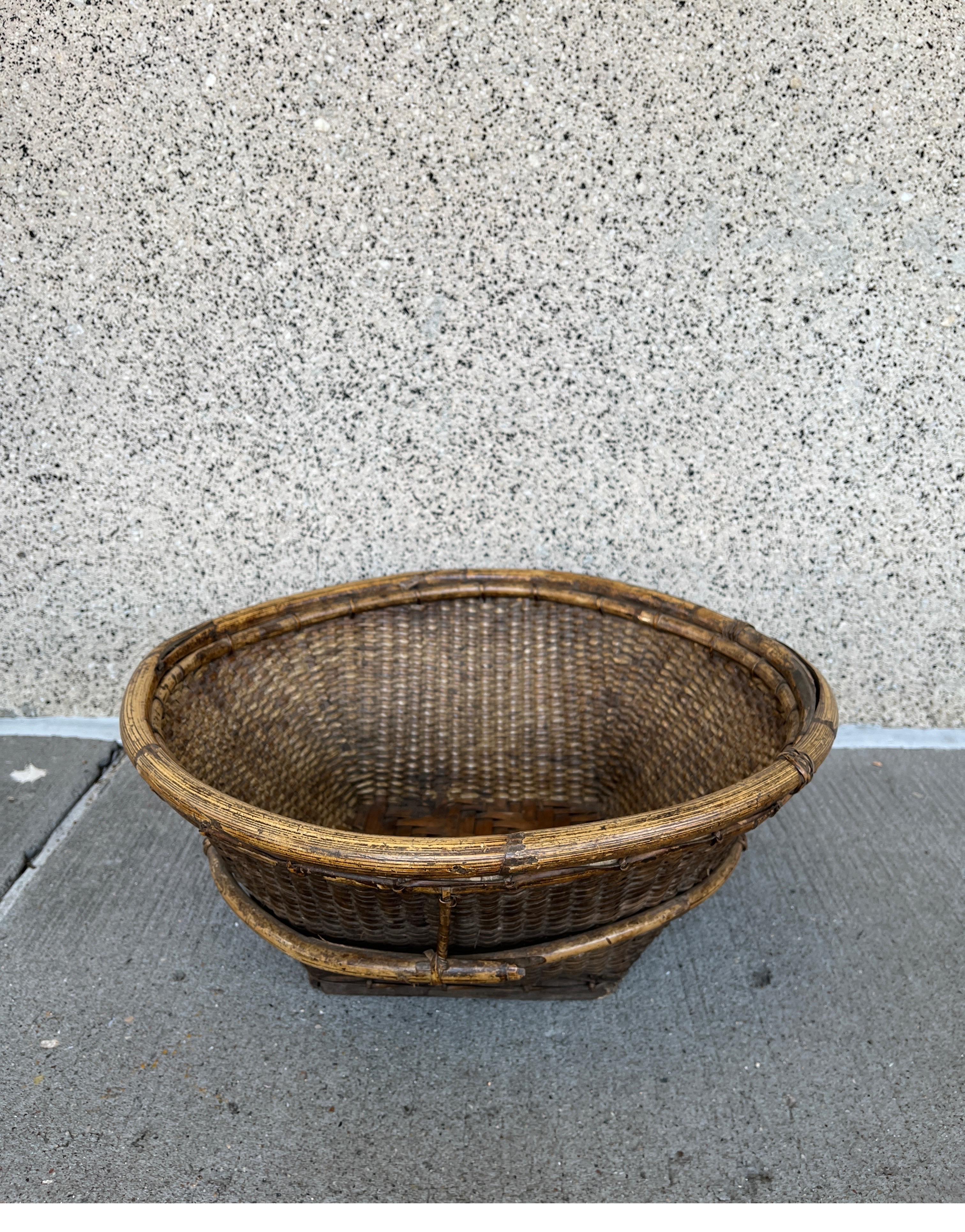 Natural Fiber Contemporary Woven Basket, Phillipines