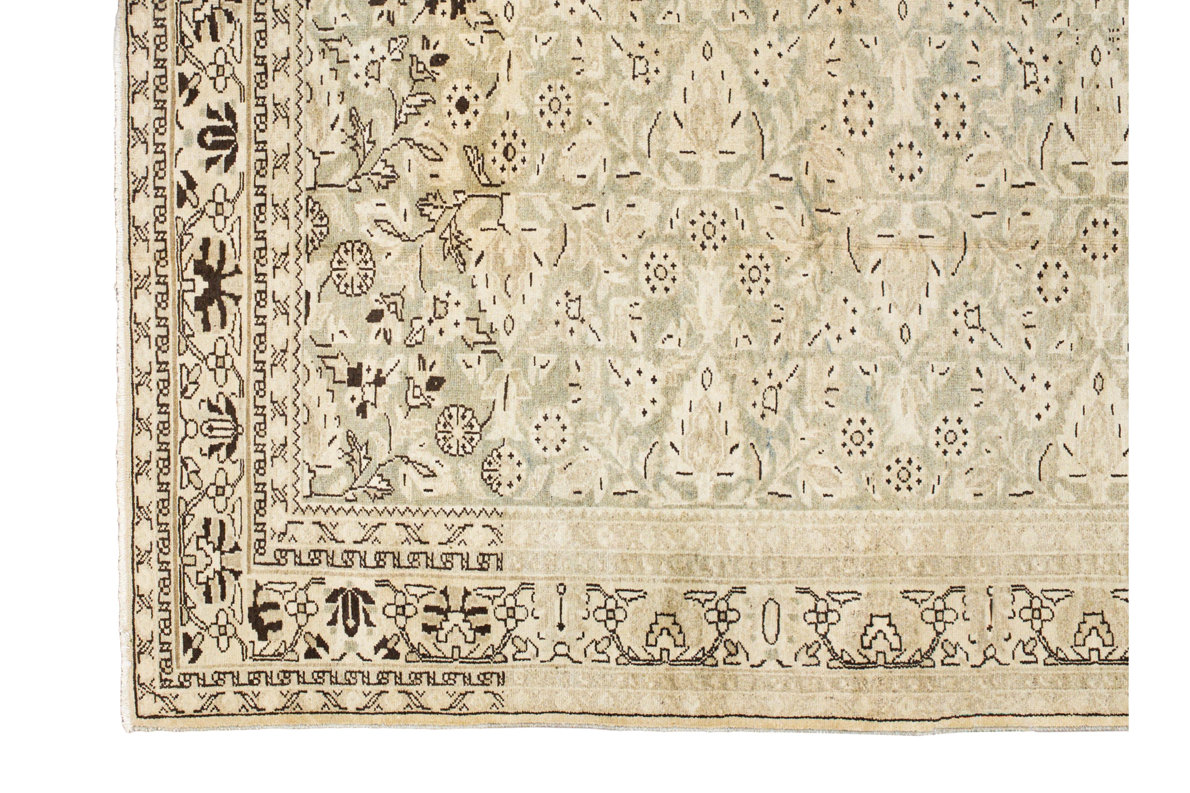 Zeitgenössischer Webteppich, 7 ft × 10 ft , Elfenbein und Braun im Zustand „Gut“ im Angebot in Dallas, TX