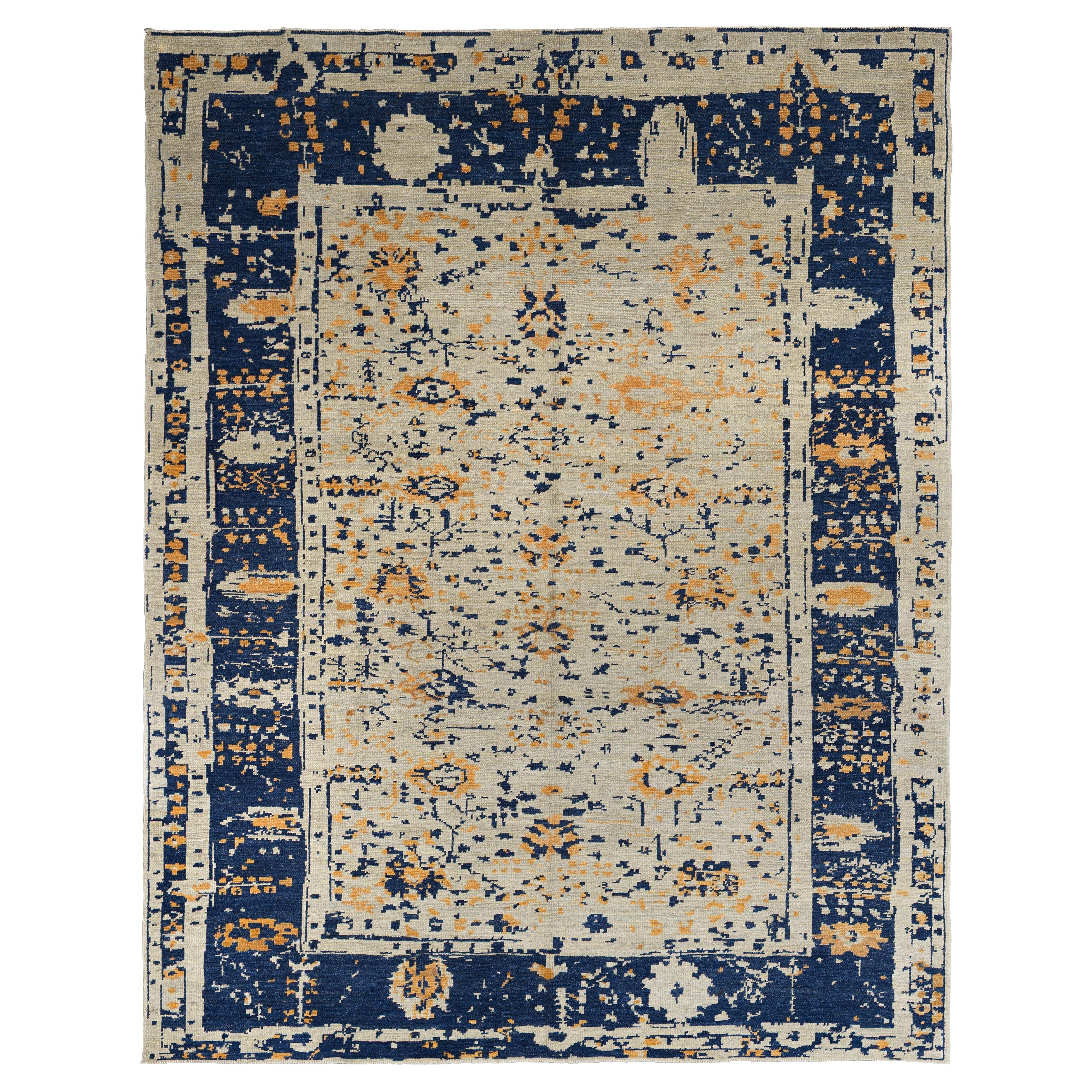 "Zeitgenössischer Webteppich, 8 Fuß × 10 Fuß, neutral und erdfarben" im Angebot