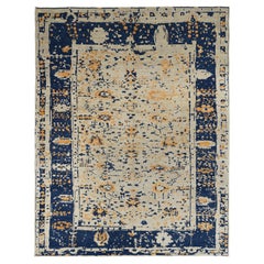 "Zeitgenössischer Webteppich, 8 Fuß × 10 Fuß, neutral und erdfarben"