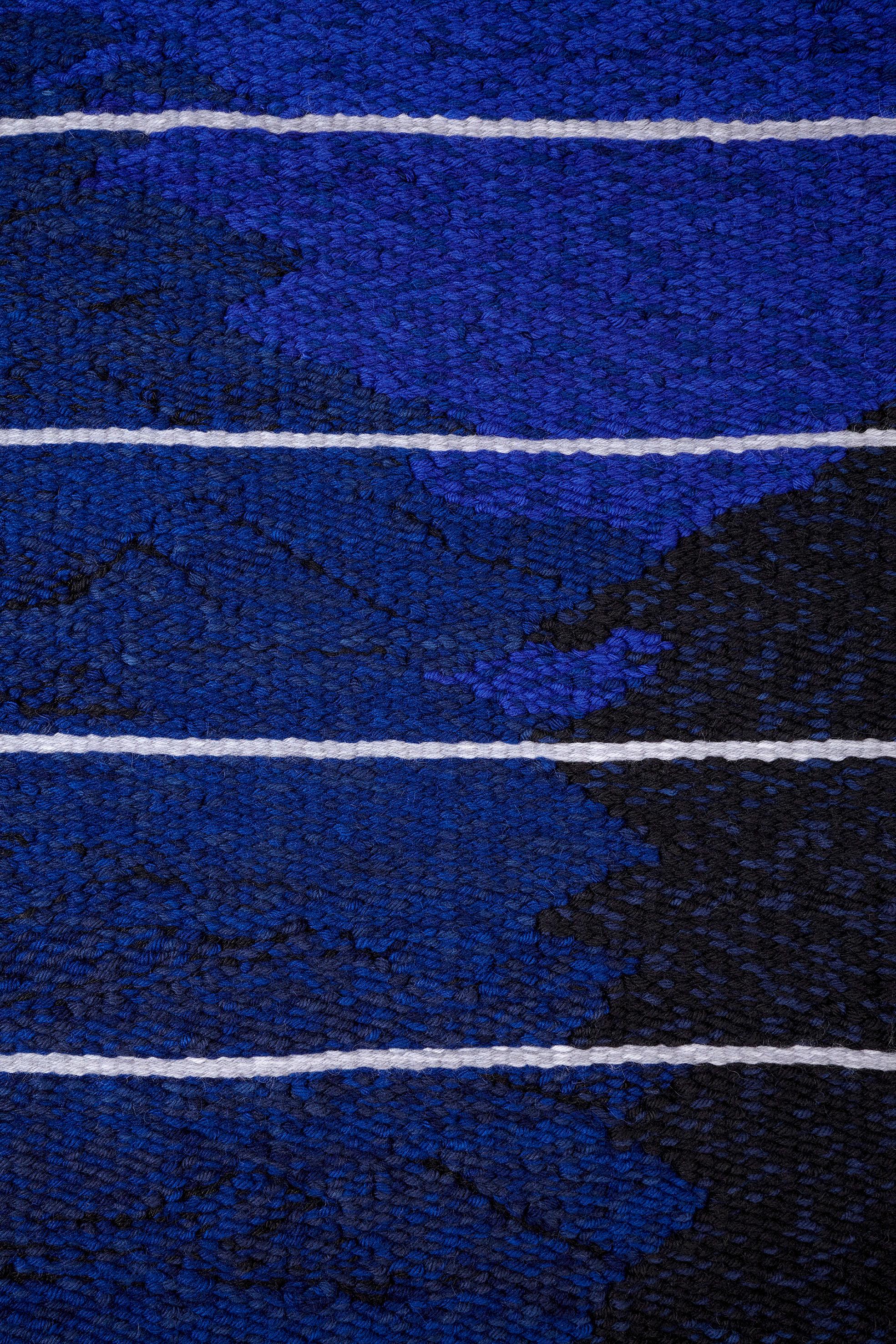Modern Contemporary Woven Tapestry: Midnight, Moonlight and Shadows For Sale